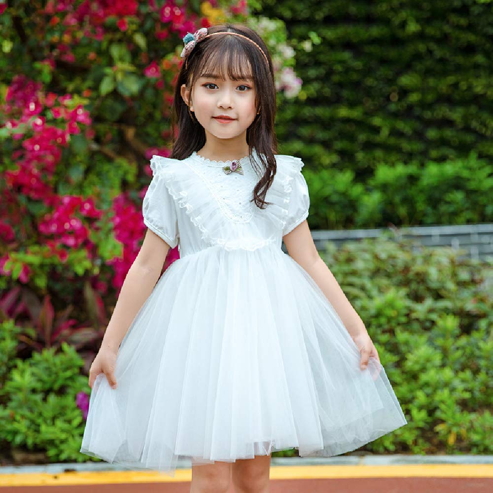 Quenny Summer Girls' Korean Style Lolita Dress - Fashion Floral Mesh Princess Dress for Tea Parties, Cosplay & Special Occasions