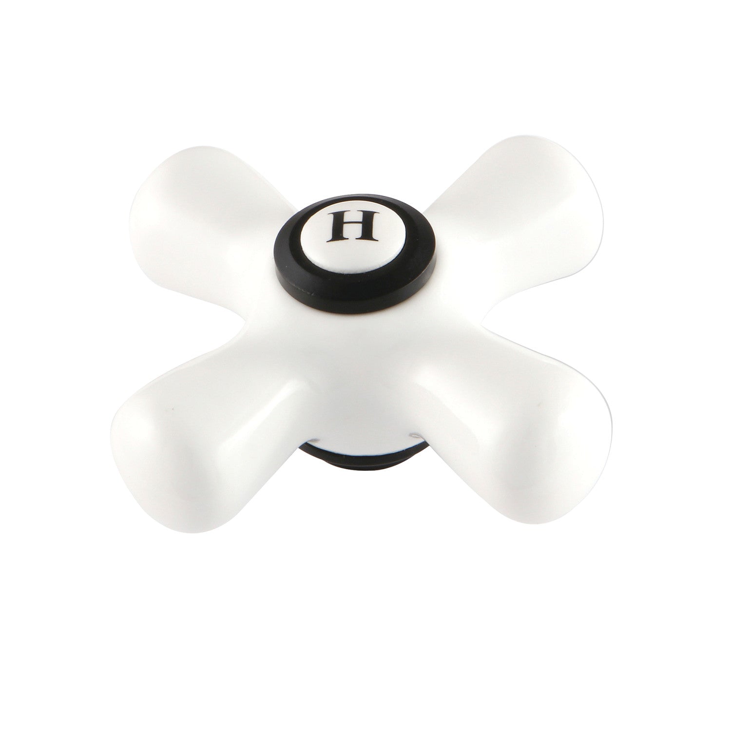 Vintage Matte Black Porcelain Cross Handle Faucet for Hot Water - Perfect for Kitchen Sink, Bathroom, and Farmhouse Style Decor