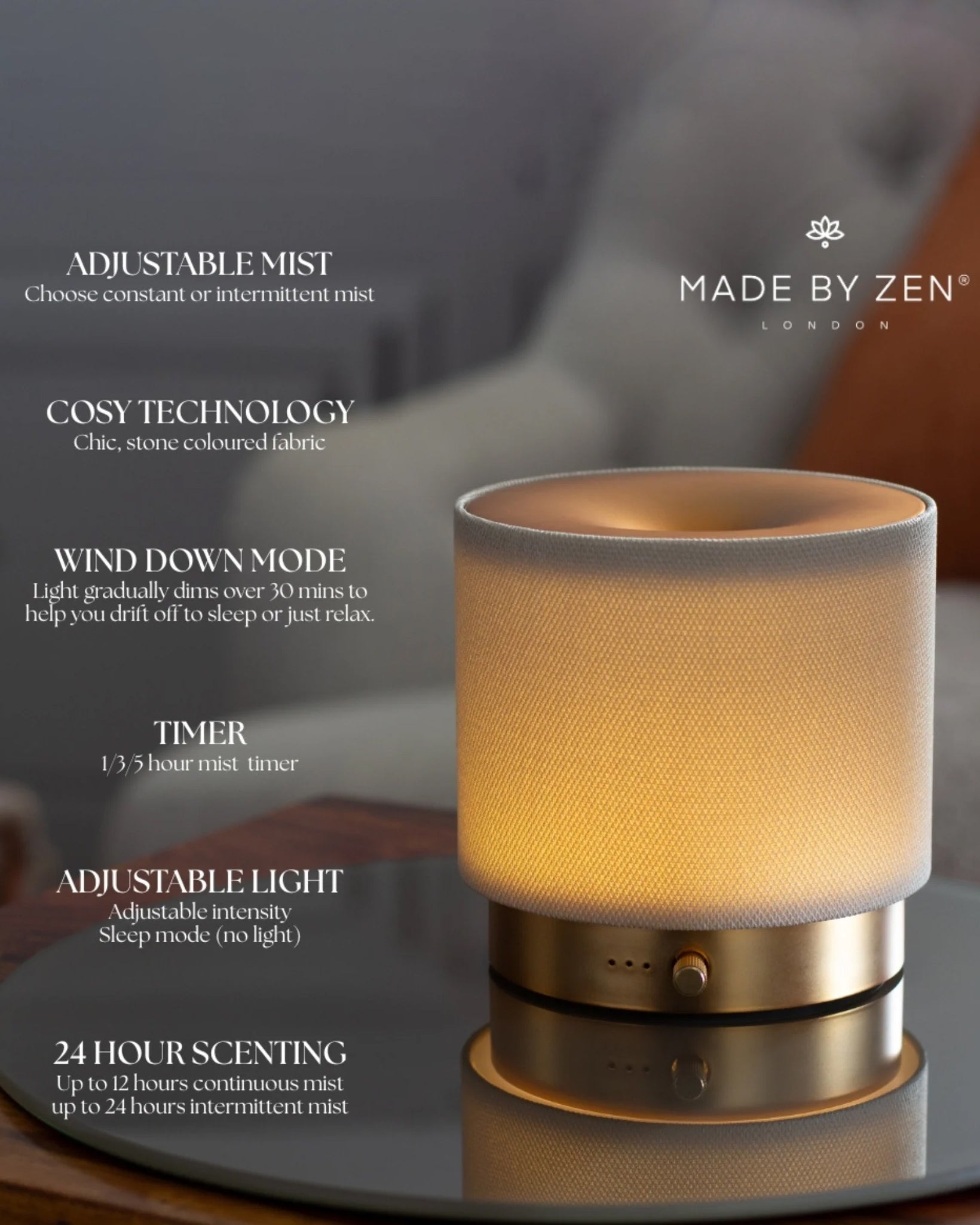 Premium Made By Zen Mira USB Aroma Diffuser - Portable Essential Oil Diffuser for Home, Office & Car - Perfect for Relaxation, Stress Relief & Aromatherapy