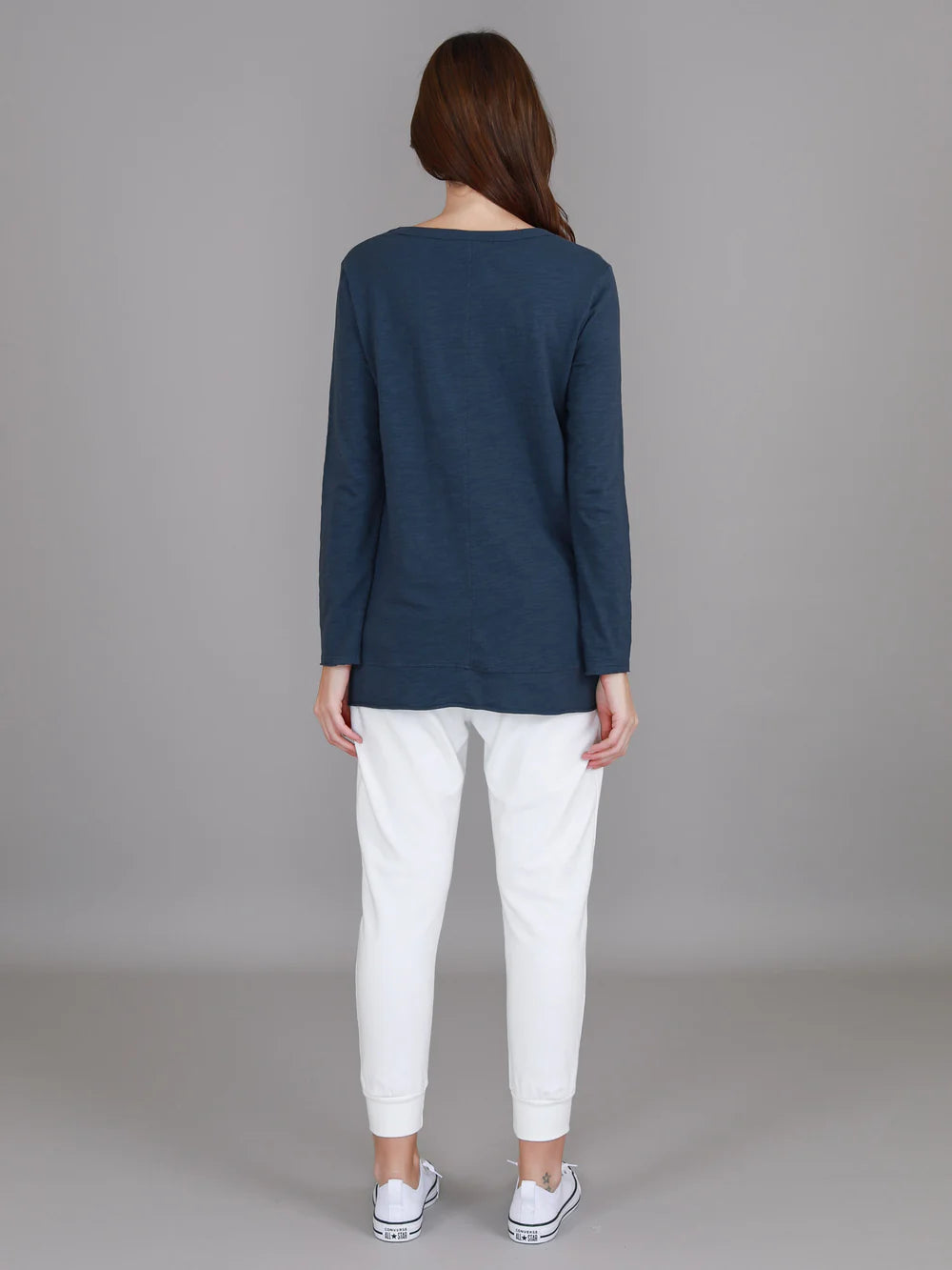 Stylish Indigo Long Sleeve T-Shirt for Women | Soft Cotton Comfort | Perfect for Casual Wear, Layering & Everyday Outfits