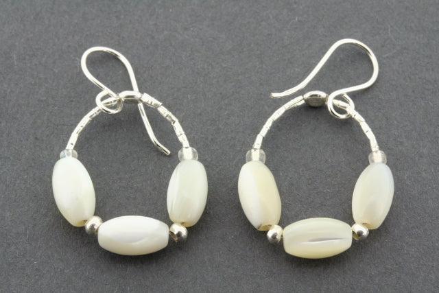 3-Pack Mother of Pearl Hoop Earrings - Elegant Shell Jewelry for Women, Gift for Her - Perfect for Weddings, Parties & Everyday Wear