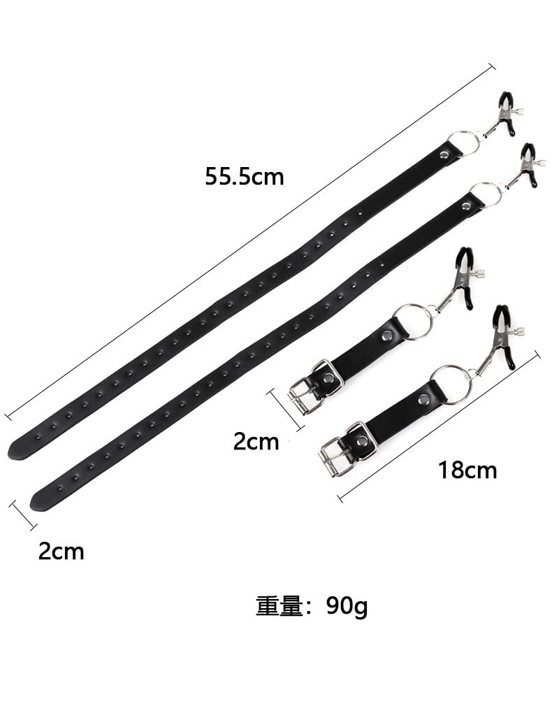 Premium Adjustable Leather BDSM Bondage Set - SM Labia Spreader & Nipple Clamps for Women, Dual Stimulation Sex Toy for Clitoral & Vaginal Orgasms, Couples Fetish Game & Role Play Accessories - Perfect for Sensual Exploration & Spicing Up Your Intimate Moments