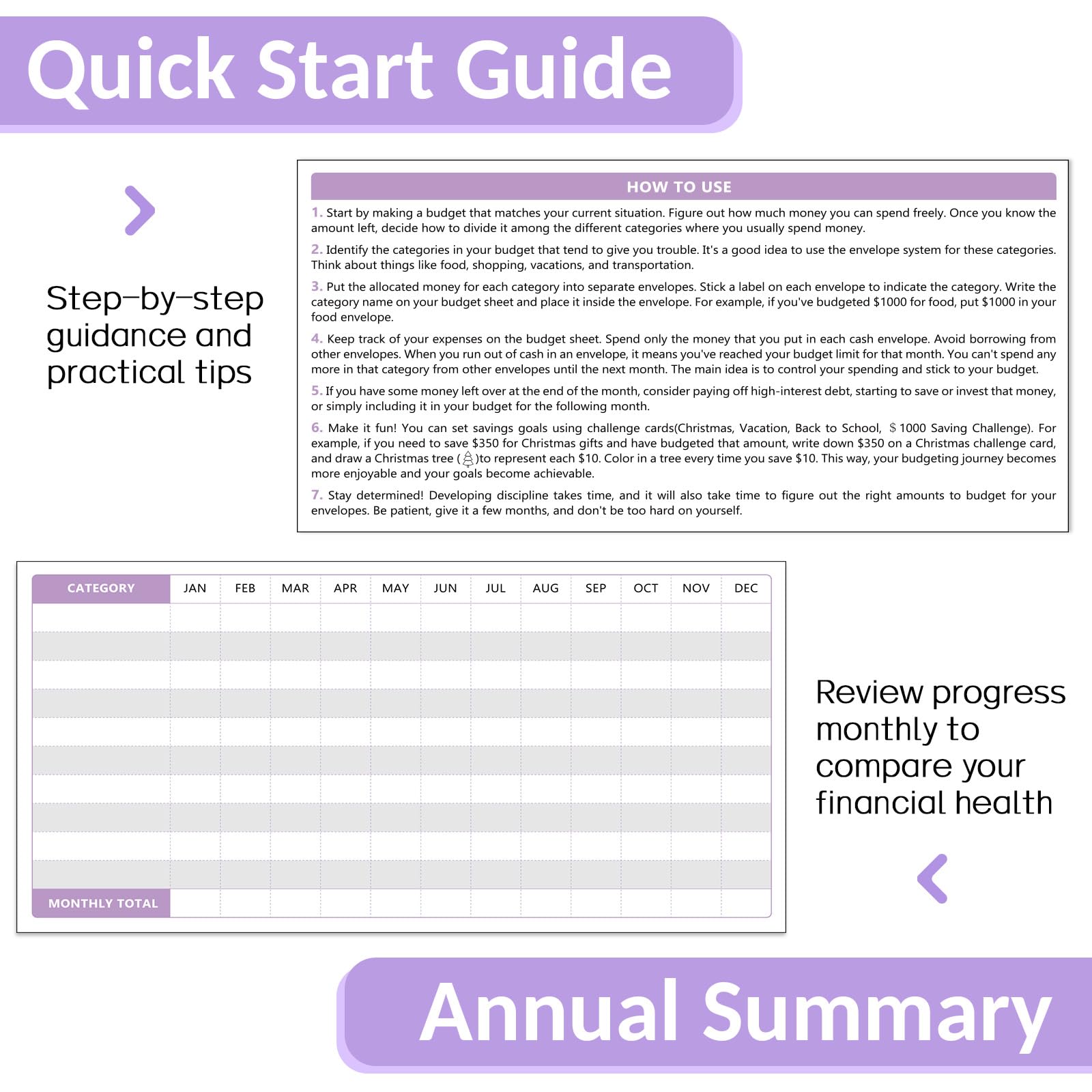 Sooez Money Saving Binder with Cash Envelopes - Budget Organizer with Expense Sheets, Challenge Tracker & Category Labels - Cash Envelope System for Home, Office & School - Perfect for Budgeting, Saving Challenges & Financial Planning