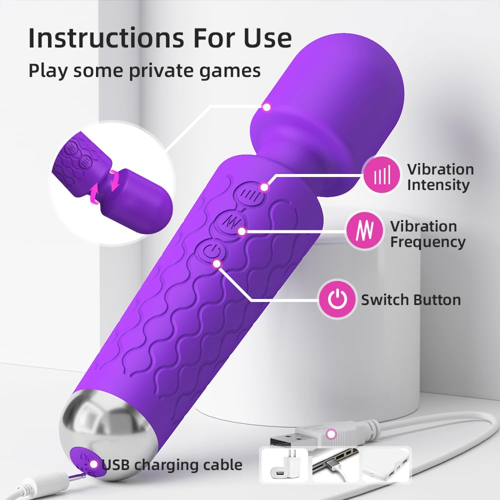 Rechargeable Powerful Clitoral Vibrator for Women - G-Spot & Clit Stimulator, Silent Waterproof Adult Sex Toy with AV Wand, Labia Massager for Intense Orgasms - Perfect Couples Gift & Solo Play