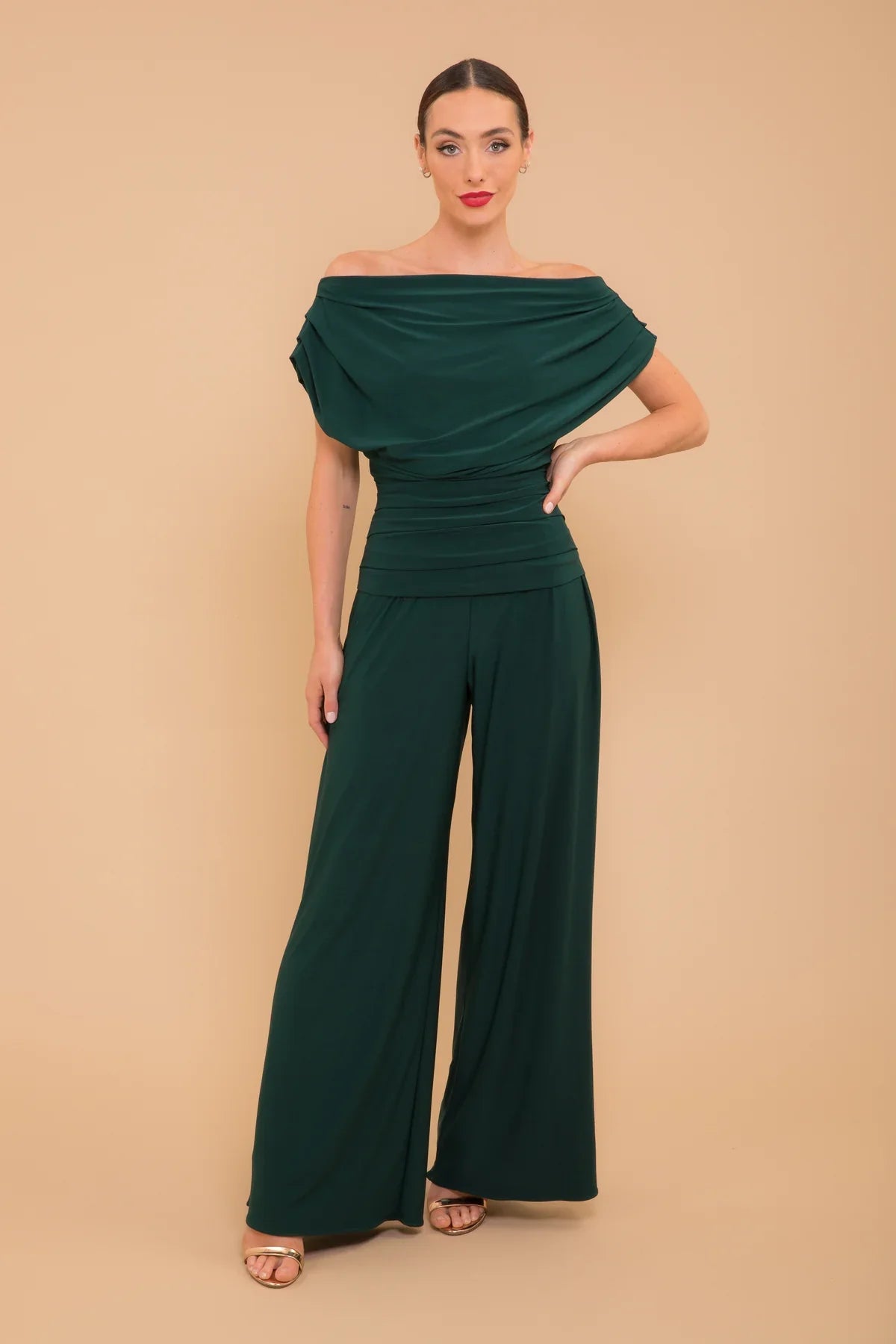 Carbon Jersey Jumpsuit for Women - Forest Green Curve Fit - Stylish & Comfortable One-Piece Outfit for Casual Wear, Work, and Outdoor Activities