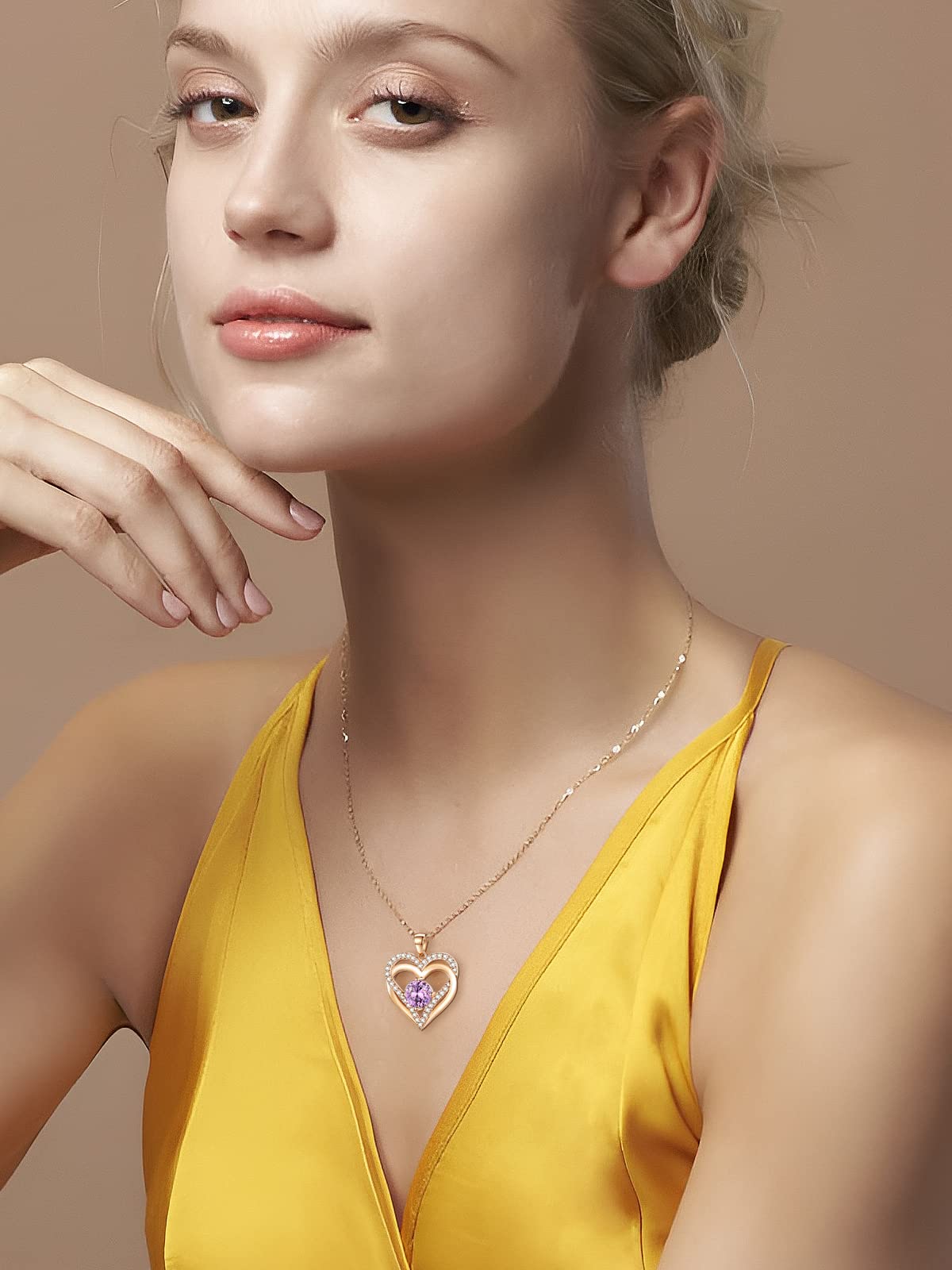 Women's Jewelry - Anniversary Necklace for Wife, Birthday Gifts for Girlfriend, Mother's Day Present for Mom, Birthstone Diamond Heart Pendant - Perfect for Christmas, Valentine's Day & Special Occasions