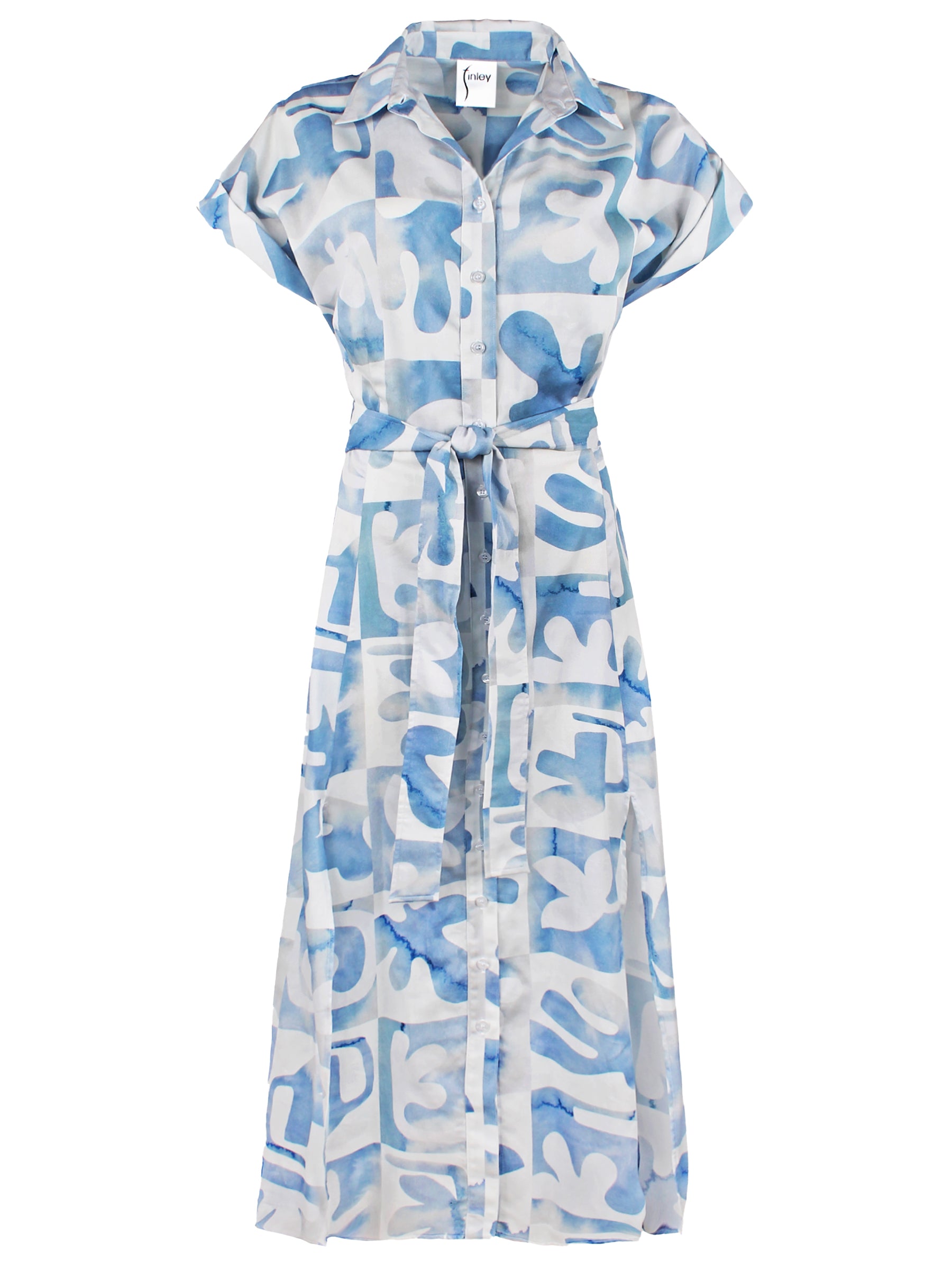 Chantal Blue Matisse Print Shirt Dress for Women - Casual & Elegant Summer Wear for Office, Outings & Special Occasions