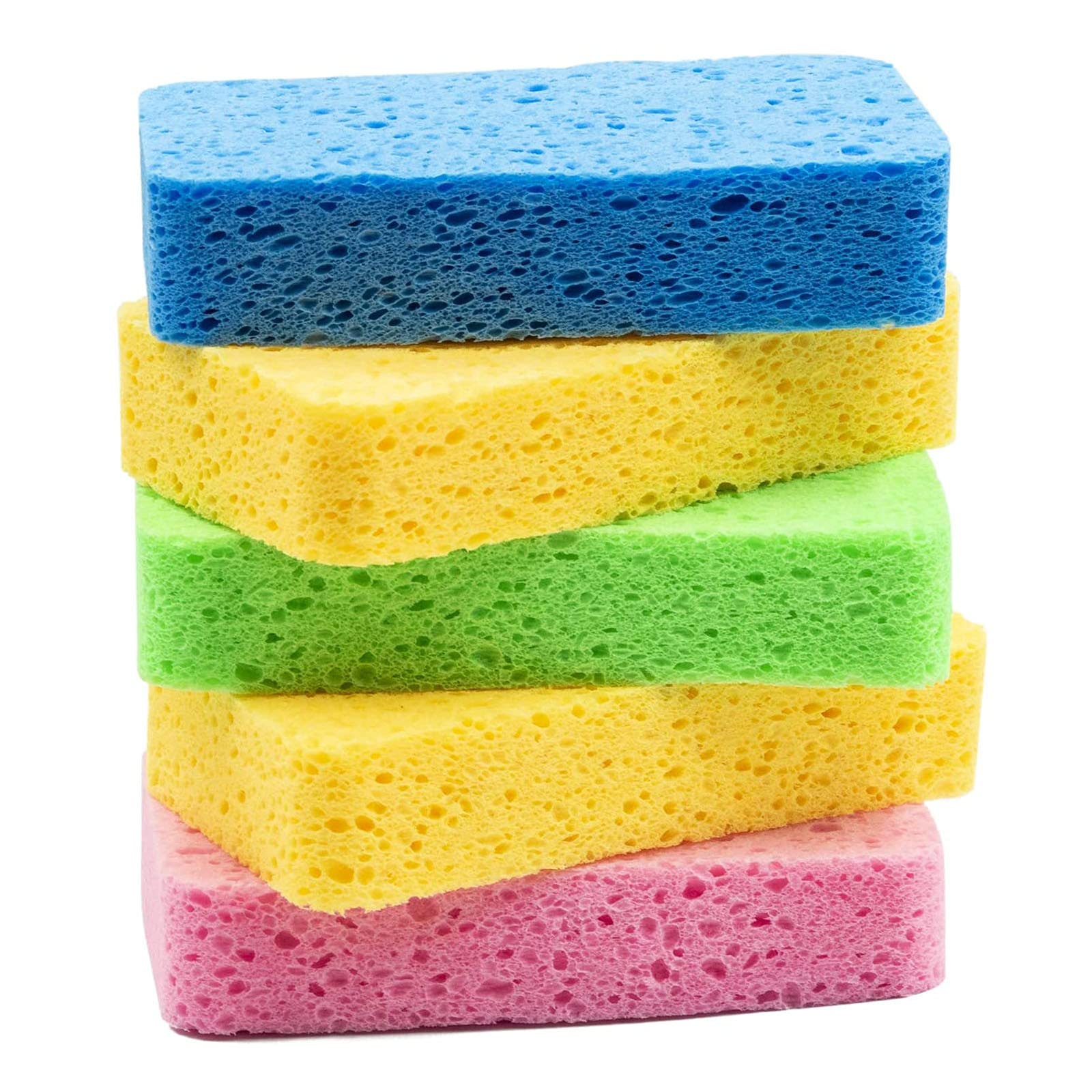 Premium Cellulose Kitchen Sponges & Scrubbers - Non-Scratch Dish Cleaning Sponges for Pots, Pans & Delicate Surfaces - Ideal for Kitchen, Dining, Bar & Jewelry Cleaning & Polishing