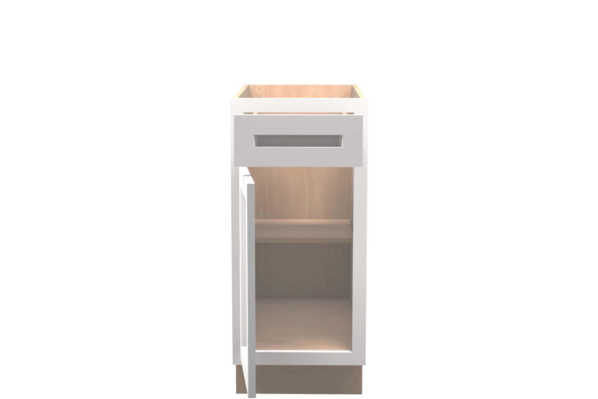 Premium American Made Shaker RTA B15 Base Cabinet in Classic White - Perfect for Kitchen Remodeling, Bathroom Storage & Home Organization