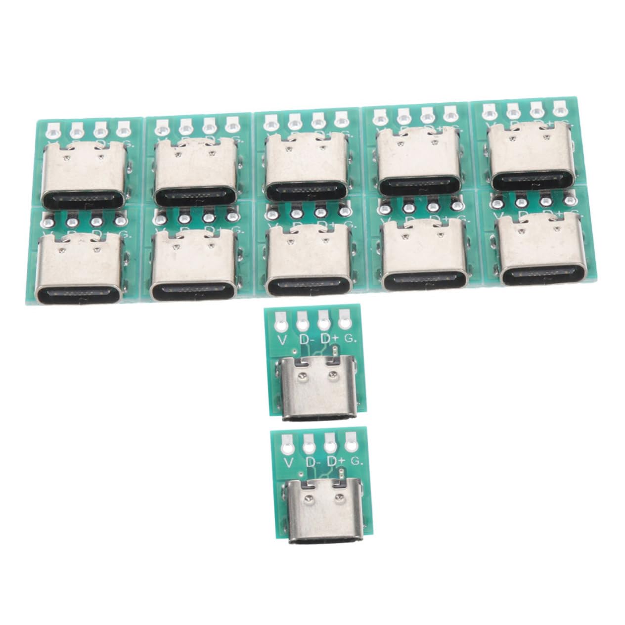 **Yardenfun 12-Pack USB C to USB Charger Cable Kit - DIY USB C Connector Board, 3.1 USB C PCB, USB C Female Connector - Perfect for Electronics Repair & DIY Projects**    *(Use Cases: Ideal for repairing smartphones, laptops, or building custom USB charging cables for DIY electronics projects.)*