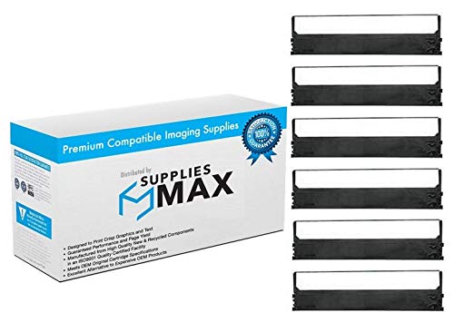 Compatible Replacement Printer Ribbon for Radio Shack DMP-136/250 - 6 Pack (26-2824) | High-Quality Black Ink Cartridge for Office & Home Printing Needs