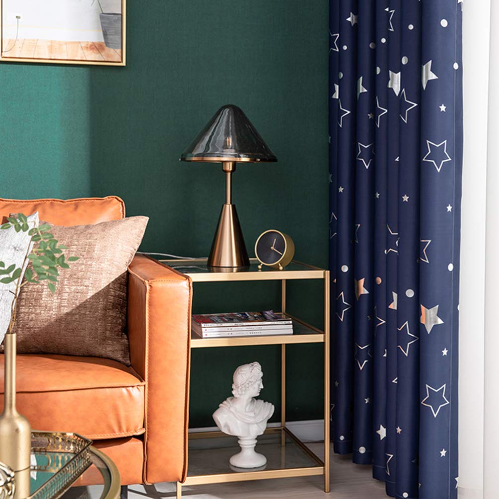 Stars & Moon Blackout Thermal Insulated Curtains for Living Room, Bedroom, Bathroom - Energy Efficient Window Treatments for Home Decor & Holiday