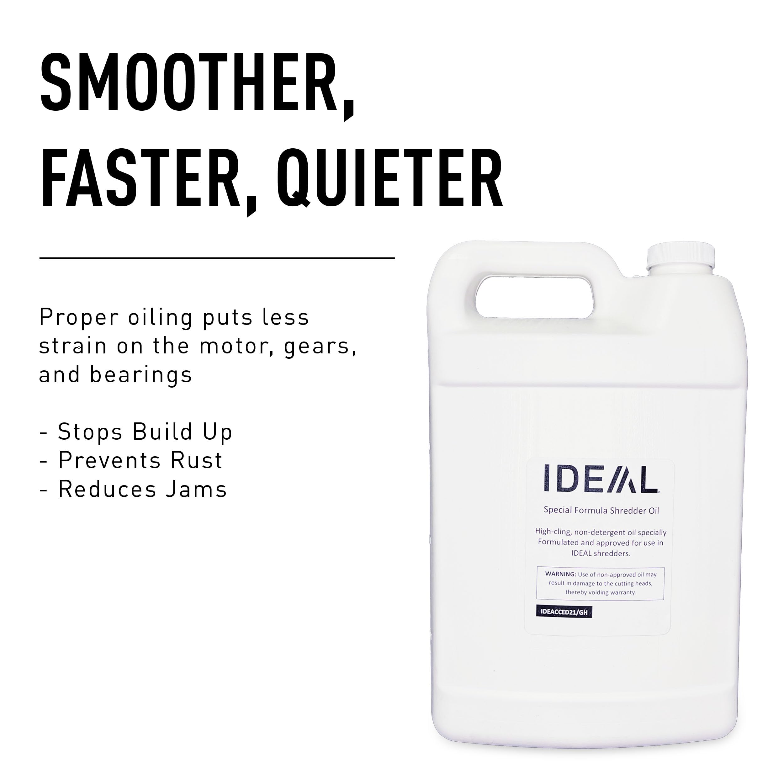 IDEAL High-Cling Lubricating Oil for Shredders - 4 Pack (1 Gallon Each) | Non-Toxic, Non-Detergent Formula | Extends Shredder Lifespan | Perfect for Automatic Oiler Systems | Ideal for Office & Home Paper Shredders