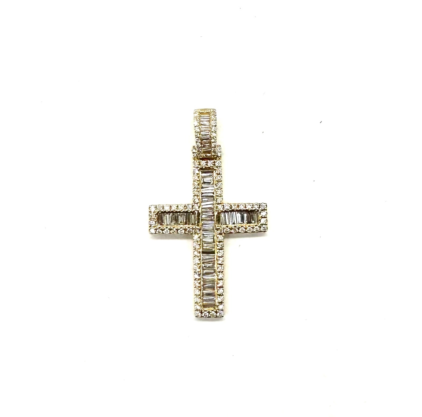 1.79 Ctw Baguette & Round Diamond Cross Pendant Necklace - Elegant 14K White Gold Jewelry for Women - Perfect for Gifts, Weddings & Special Occasions