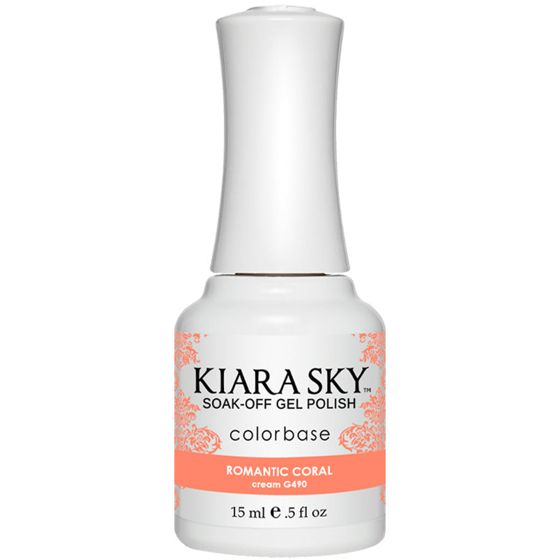 Gel Polish G490 Romantic Coral - Long-Lasting Nail Polish for Manicures & Pedicures | Perfect for Weddings, Parties & Special Occasions