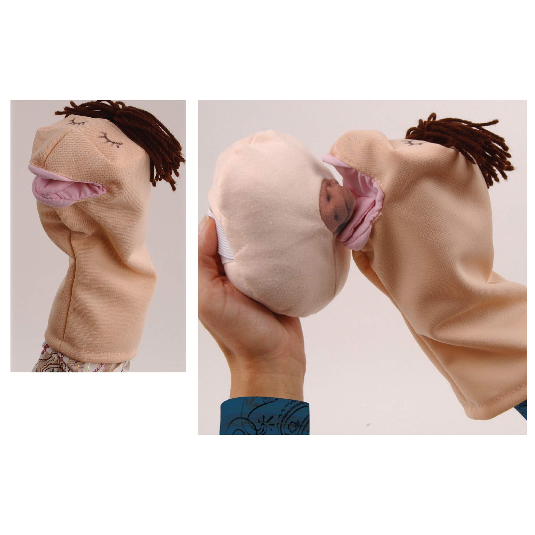 Soft Beige Cloth Hand and Breast Puppet Set - Interactive Storytelling Puppets for Kids, Classroom, and Family Fun