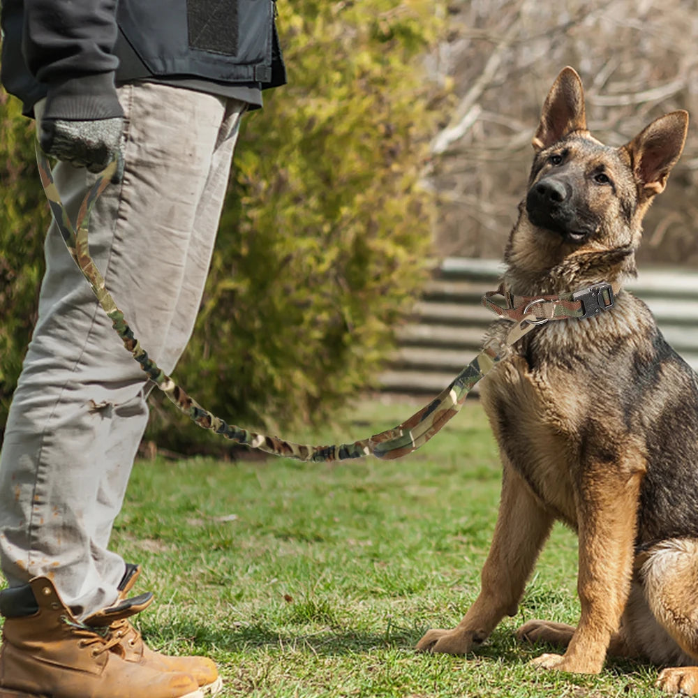 Tactical Dog Collar and Leash Set - Heavy Duty Nylon Pet Training Gear for Large Dogs | Perfect for Outdoor Adventures, Hiking & Daily Walks