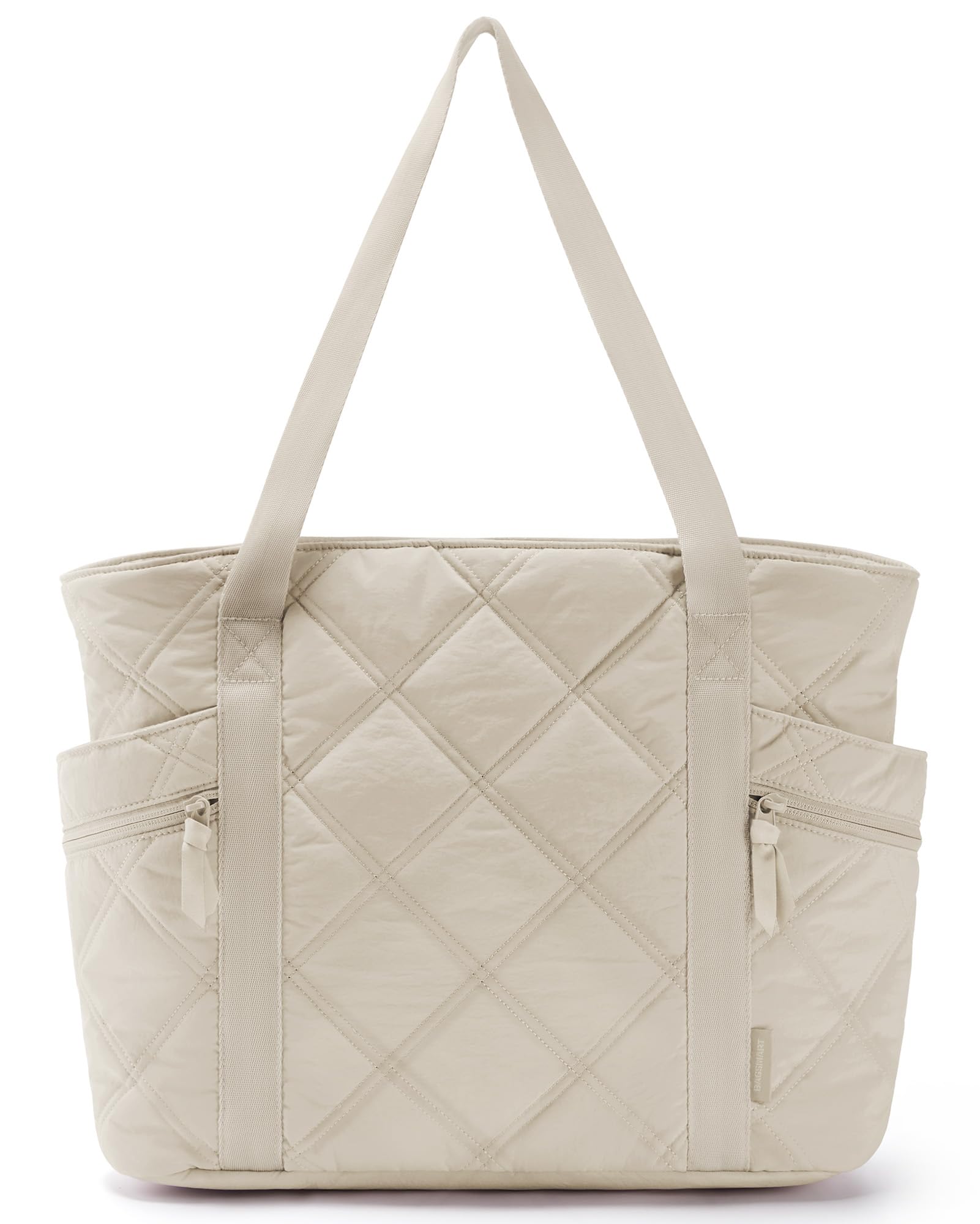 BAGSMART Quilted Puffer Tote Bag for Women - Zippered Carry On Travel Tote, Nurse Work Bag & Everyday Essentials Organizer - Perfect for Work, Travel, Gym & Shopping