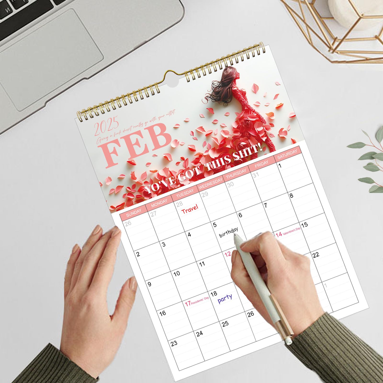 2025 F*ck It Wall Calendar - 12-Month Funny Swear Word Planner for Women | Motivational Office & Home Decor | Perfect Stress Relief Gift for Christmas & New Year (11×8.5 Inches) - Great for Work Desks, Home Offices & Gifting to Tired Friends