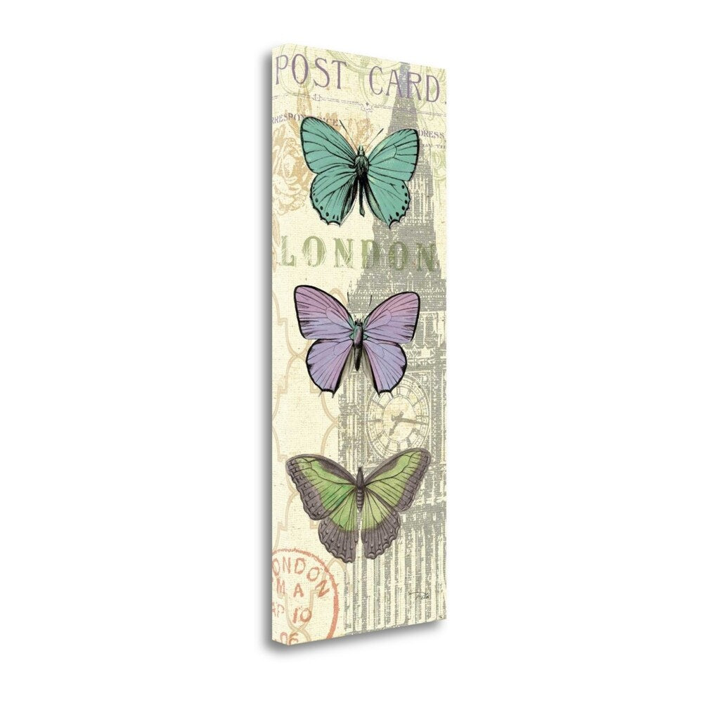 Air Mail Butterfly Panel II by Alain Pelletier - Premium Giclee Art Print on Gallery Wrapped Canvas - Perfect for Living Room, Bedroom & Office Wall Decor