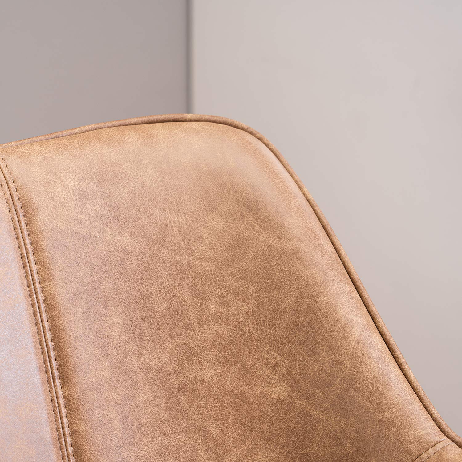 Set of 4 Yellow PU Leather Modern Accent Chairs - Upholstered Living Room & Dining Room Chairs for Home Decor - Perfect for Small Spaces, Apartments, and Cozy Reading Nooks