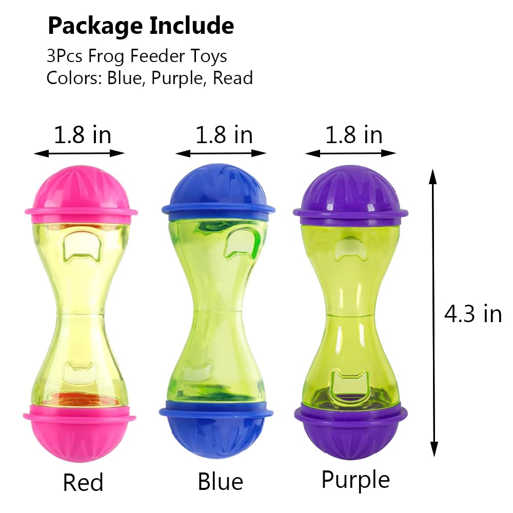 3Pcs Frog & Toad Feeder - Automatic Frog Food Dispenser for Terrariums - Habitat & Tank Accessories for Tree Frogs - Perfect for Feeding Pet Frogs in Home or Classroom Terrariums