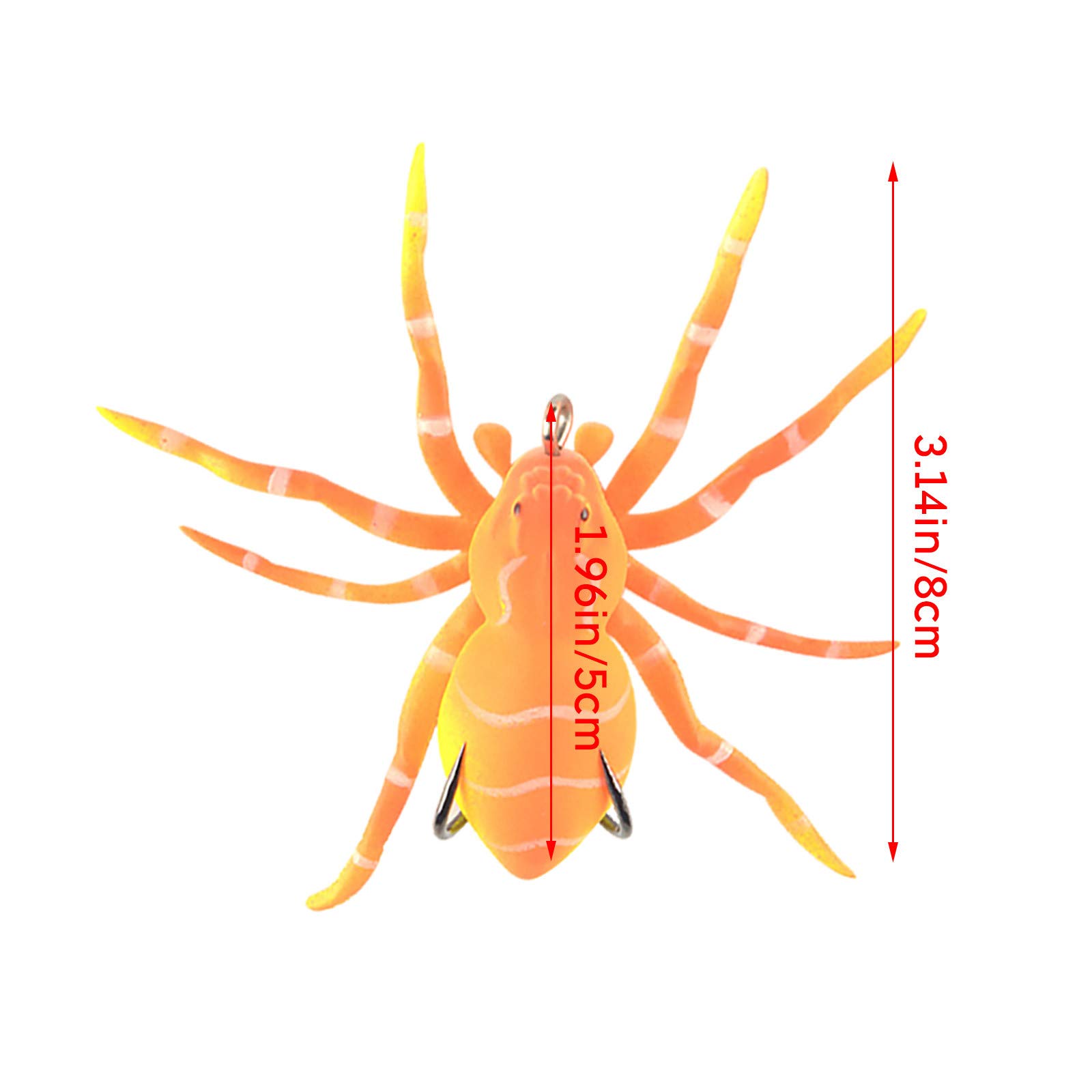 Spider Simulation Fishing Lure - Realistic Artificial Bait for Saltwater & Freshwater Fishing - Perch & Cocked Mouth Fish Attractor - Complete Fishing Lures Kit (Great for Bass, Trout & Saltwater Game Fish)