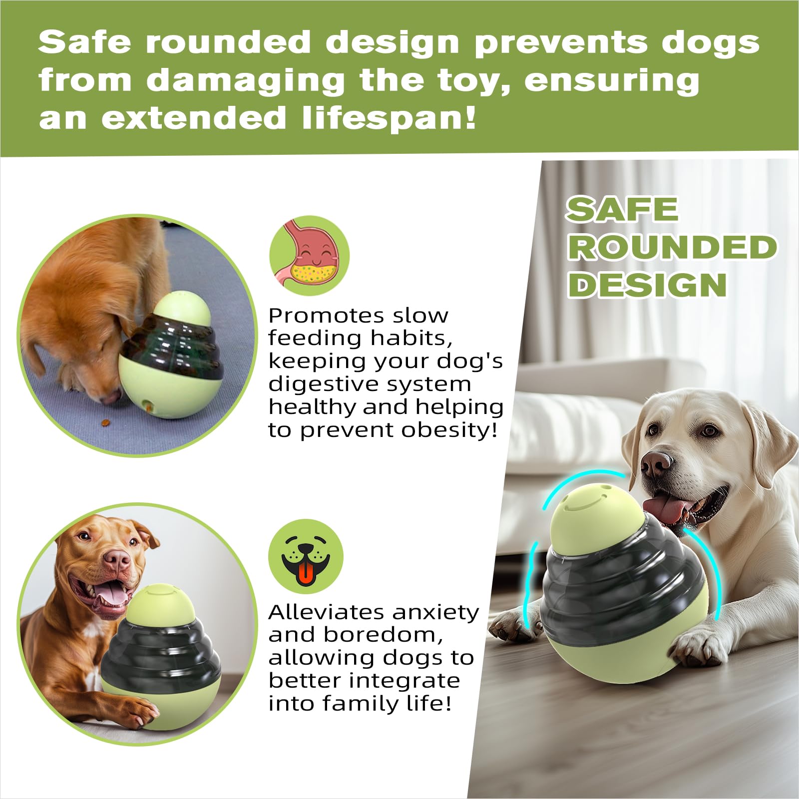 KADTC Dog Wobble Treat Tower Puzzle Toy - Slow Feeder & Food Dispenser for Large/Extra Large Dogs, Aggressive Chewers - Mental Stimulation & Boredom Relief - Perfect for Training, Mealtime Enrichment, and Keeping Dogs Busy Indoors
