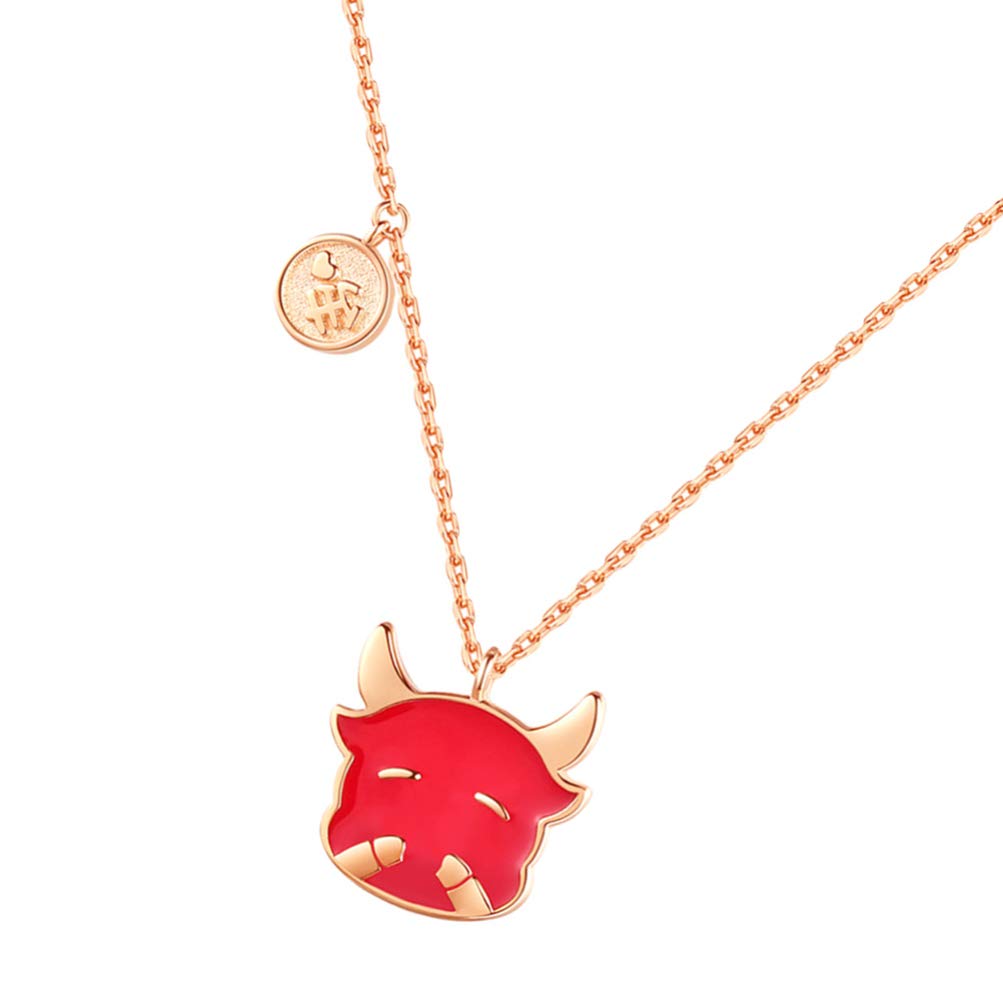 Bestoyard 1Pc Ox Year Color Changing Pendant Necklace - Lucky Chinese Zodiac Charm Jewelry for New Year Gifts, Party & Festive Occasions