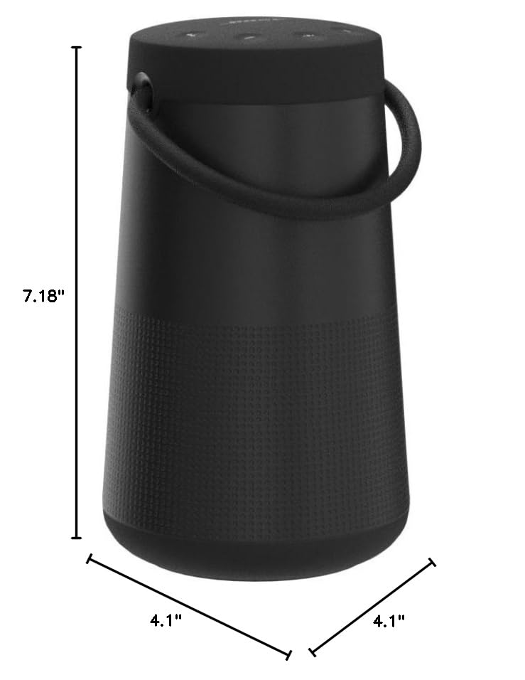 Bose SoundLink Revolve+ (Series II) Bluetooth Speaker - Wireless Portable Speaker with 360° Sound, Water Resistant, Built-in Mic, 17-Hour Battery & Carry Handle - Perfect for Outdoor Adventures, Pool Parties & Home Entertainment (Black)