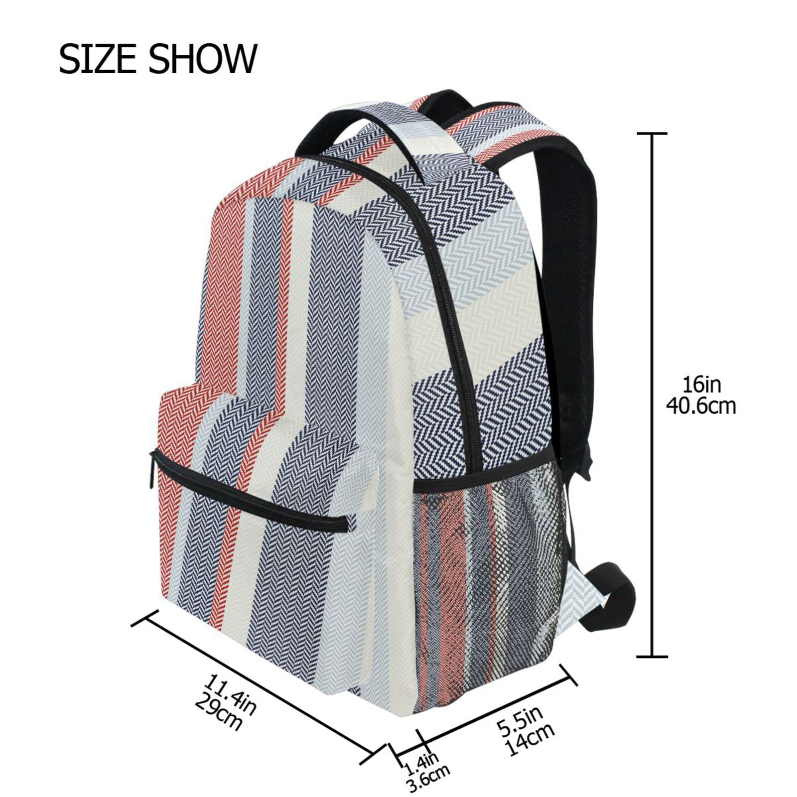 Stylish Striped Backpack for Women & Men - Lightweight Daypack for Gym, Sports, Travel & Casual Use | Durable Shoulder Bag in Classic Red & Navy
