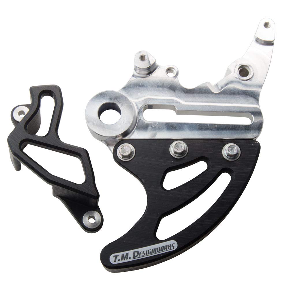 Black Rear Disc & Caliper Guard Kit for KTM 300 EXC 2004-2005 - Durable Motorcycle Protection for Off-Road & Trail Riding