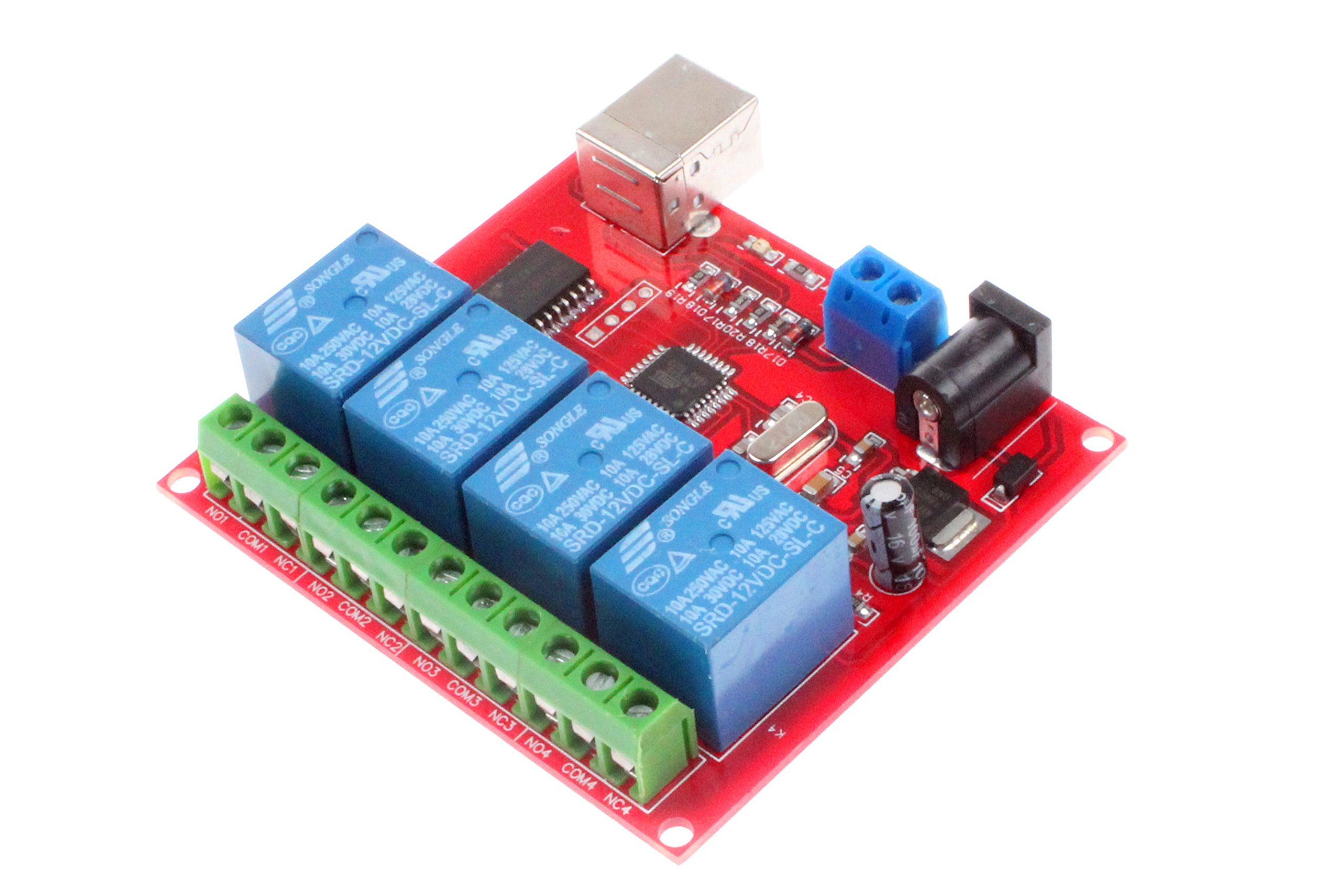 NOYITO 4-Channel 12V USB Relay Module - Plug & Play for PC Smart Control | Home Automation & DIY Projects