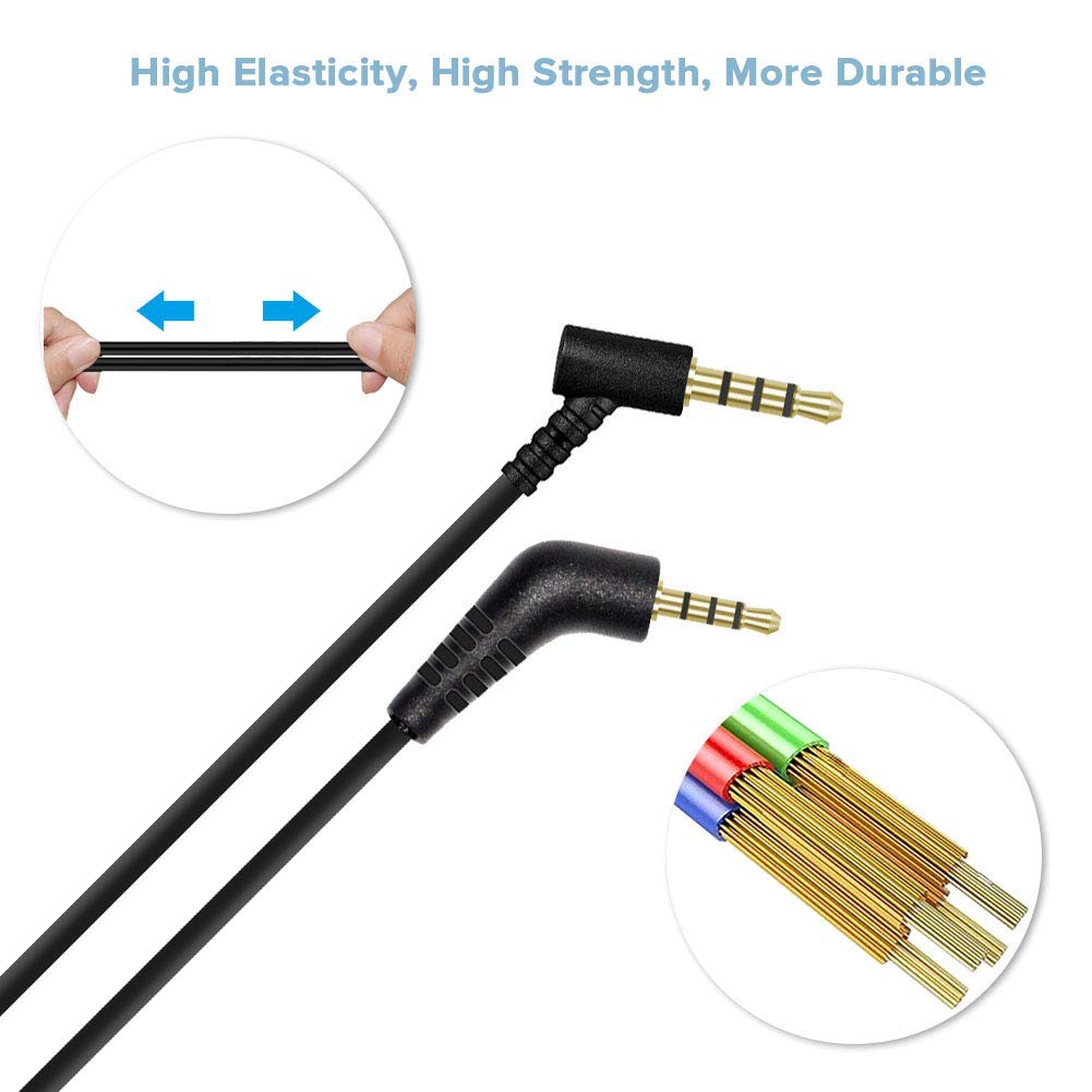 Alitutumao Replacement Audio Cable for Bose QuietComfort 3 QC3 Headphones - 4.6FT Extension Wire | High-Quality Sound | Perfect for Home, Office & Travel Use