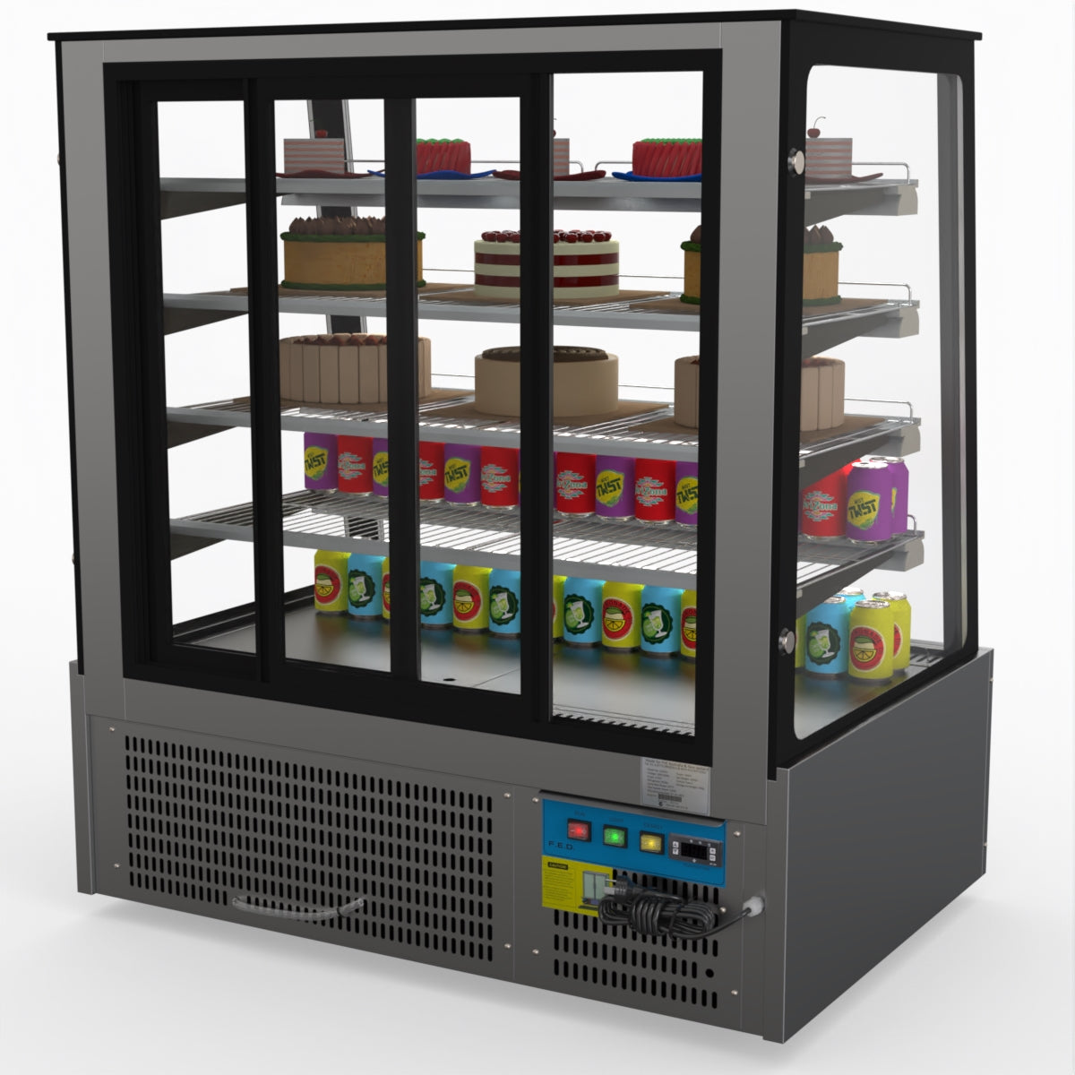 Bonvue Deluxe SLP840C Commercial Refrigerated Display Case - Perfect for Restaurants, Cafes, and Retail Stores
