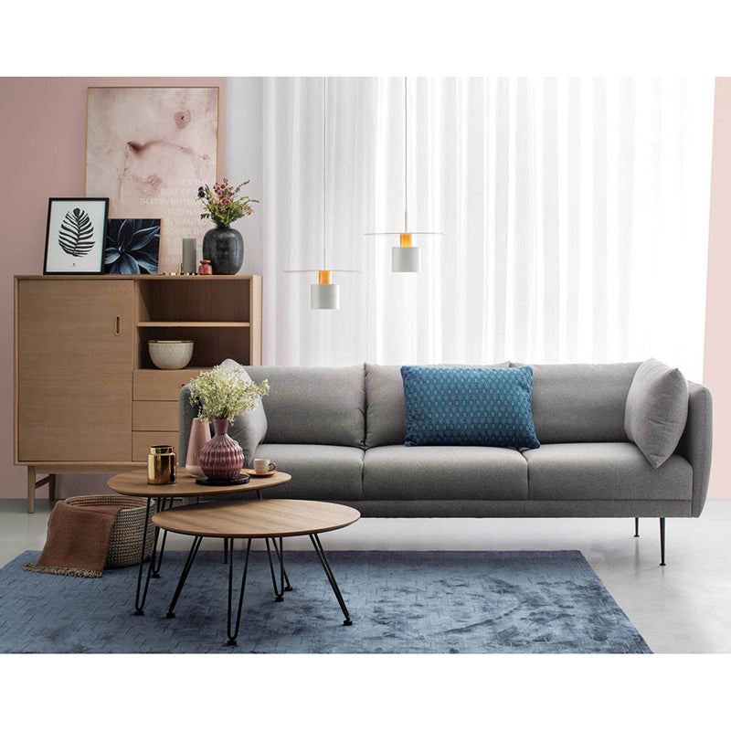 SUPRA 3-Seater Sofa in Pale Silver - Modern Living Room Furniture for Small Spaces & Apartments