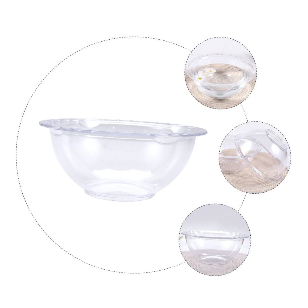 Healifty Clear PP Foot Spa Bucket for Salon & Outdoor Use