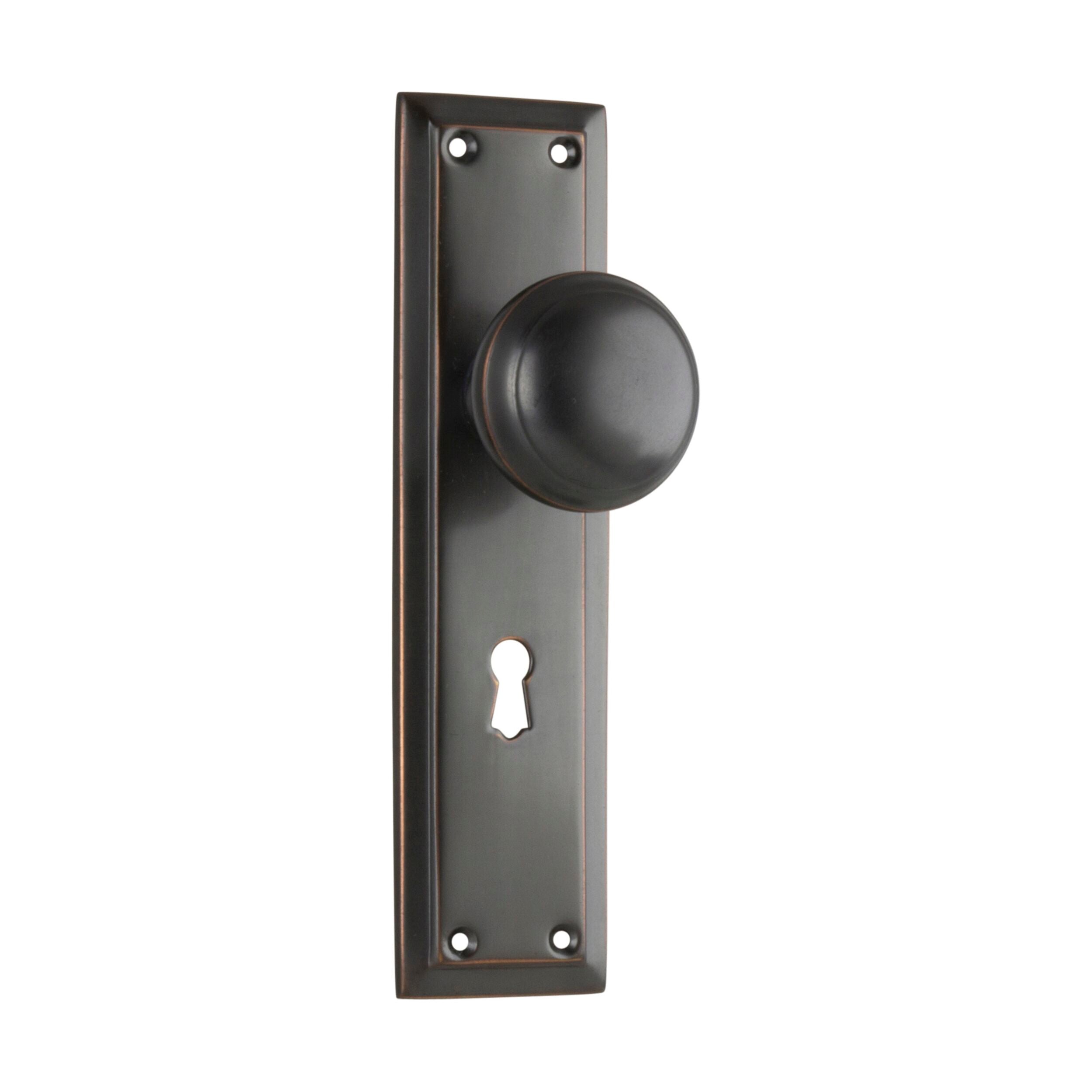 Antique Copper Richmond Lock Door Knob Pair - H200xW50xP62mm - Vintage Style Door Handle for Home, Office & Cabinets - Perfect for Interior Doors & Furniture