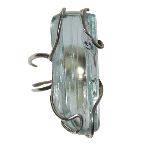 Natural Aquamarine Crystal Ring for Women - Elegant Blue Gemstone Jewelry for Engagement, Wedding & Everyday Wear