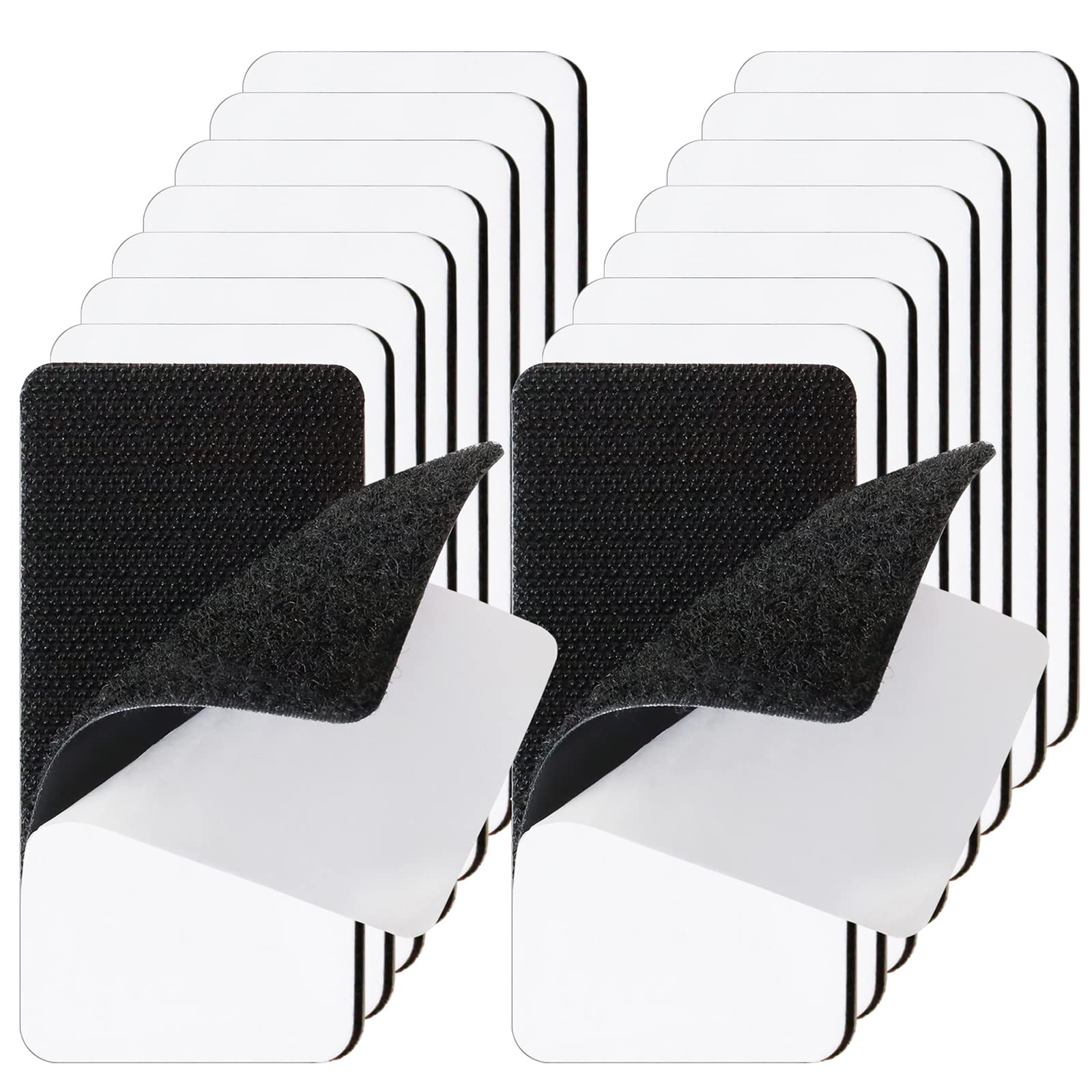16 Sets 2x4 Inch Heavy Duty Hook and Loop Tape with Adhesive - Strong Rug & Carpet Tape for Wall Hanging, Fabric, Couch, Office & Household Use - Perfect for Securing Rugs, Mounting Decor & Organizing Items
