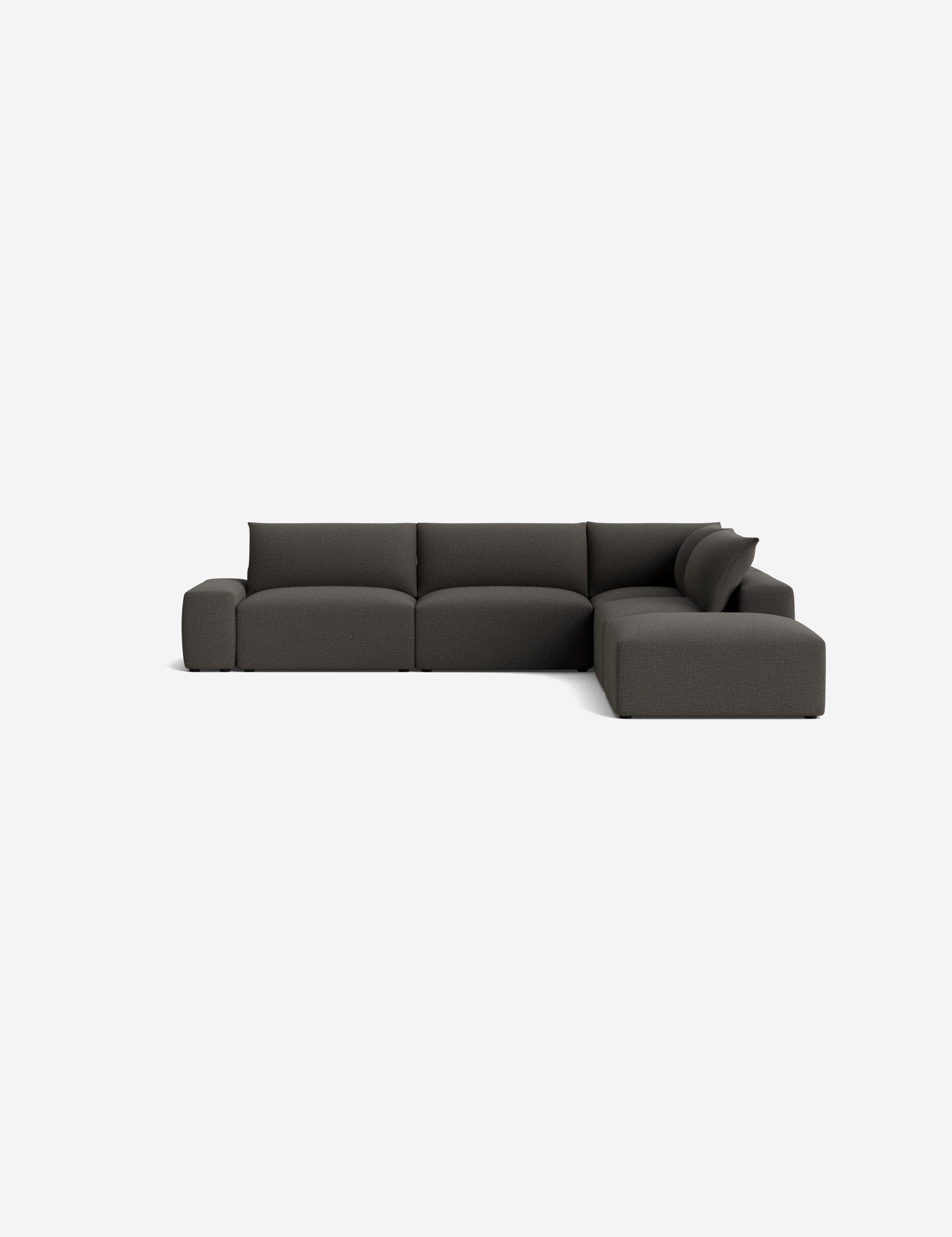 Brinley Chaise Sectional Sofa - Modern L-Shaped Couch with Chaise Lounge for Living Room, Family Room & Home Theater - Comfortable Fabric Upholstery