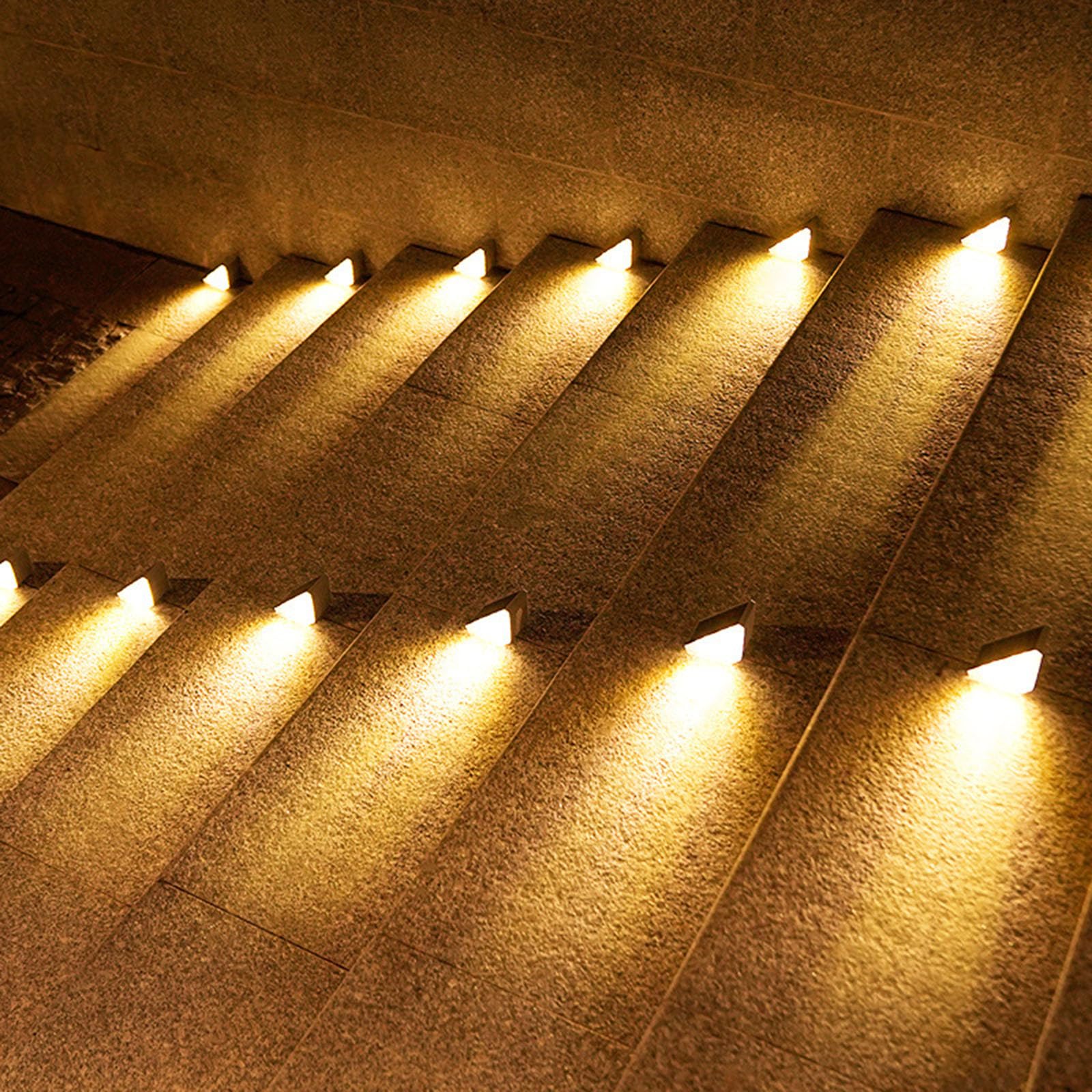 Solar Powered LED Outdoor Step Lights - Waterproof Deck & Stair Lights for Patio, Yard, Porch, Front Door (2 Pack) | Enhance Curb Appeal & Nighttime Safety