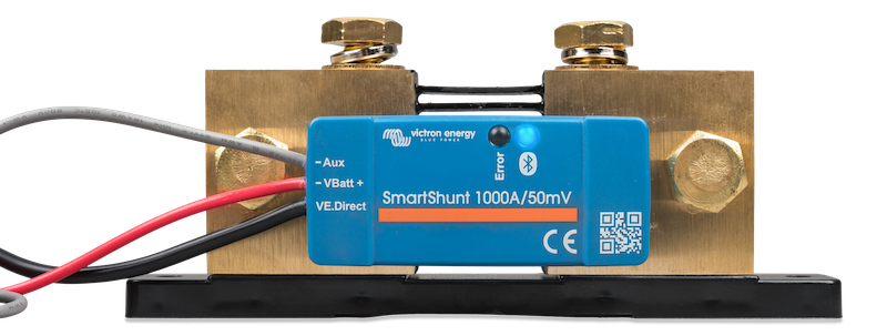 SmartShunt 1000A 50mV Battery Monitor with IP65 Waterproof Rating - Perfect for Marine, RV, and Solar Power Systems