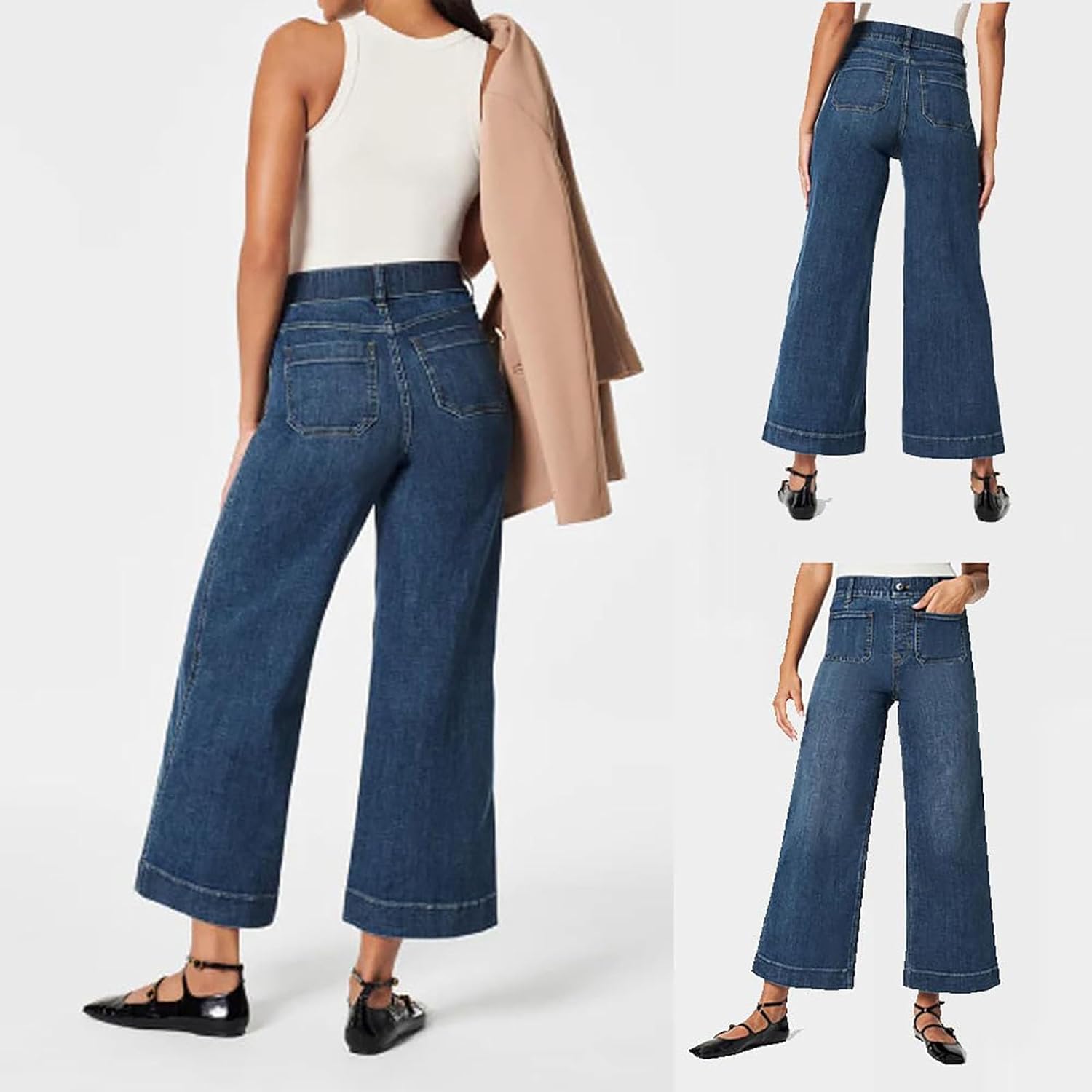 Curvachic Jeans - Oprah's Favorite 2024 Tummy Control Cropped Wide Leg Jeans for Women | Perfect for Casual Wear, Office Outfits & Date Nights