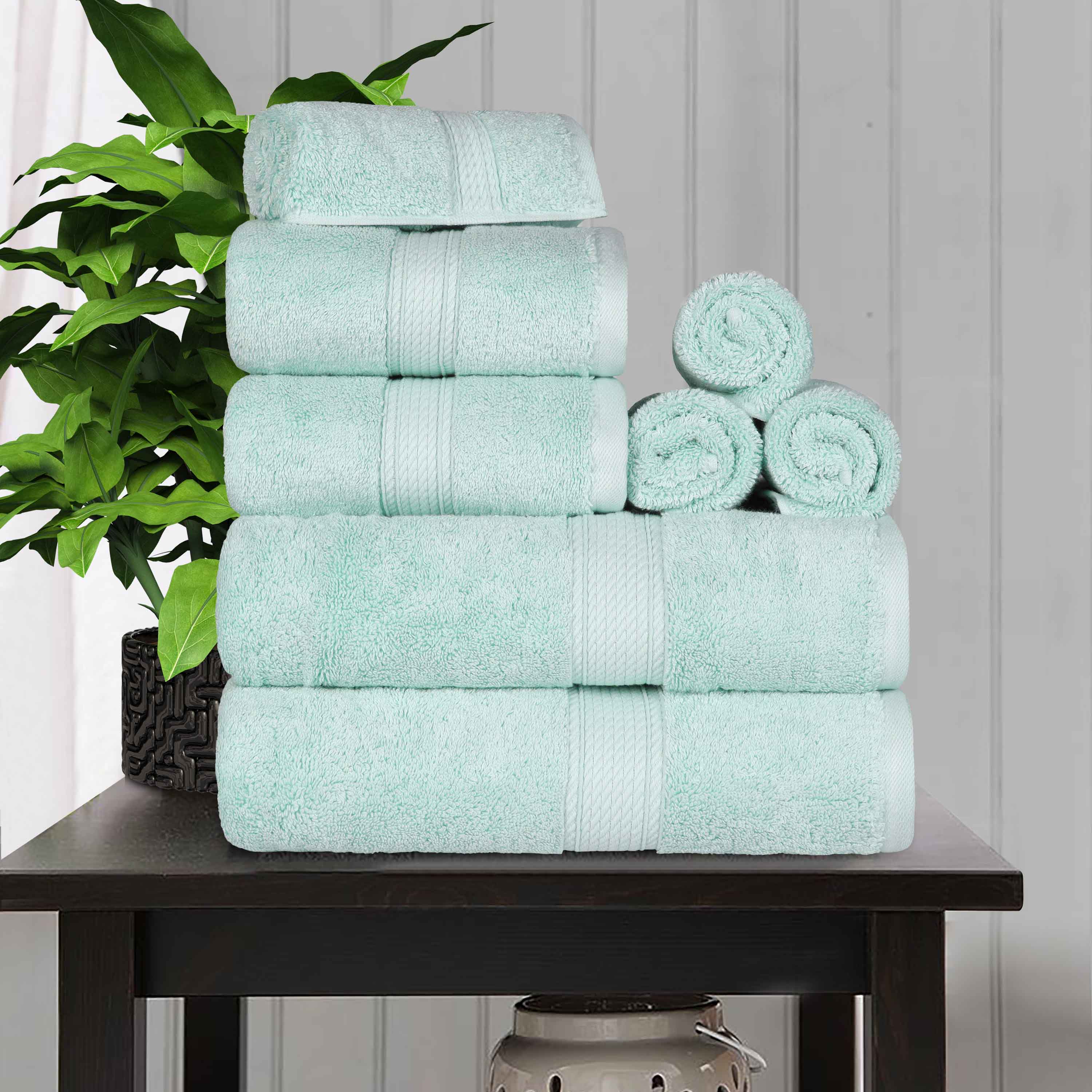 Premium 8-Piece Egyptian Cotton Towel Set - Ultra Soft, Heavyweight & Plush for Bath, Spa & Luxury Home Decor