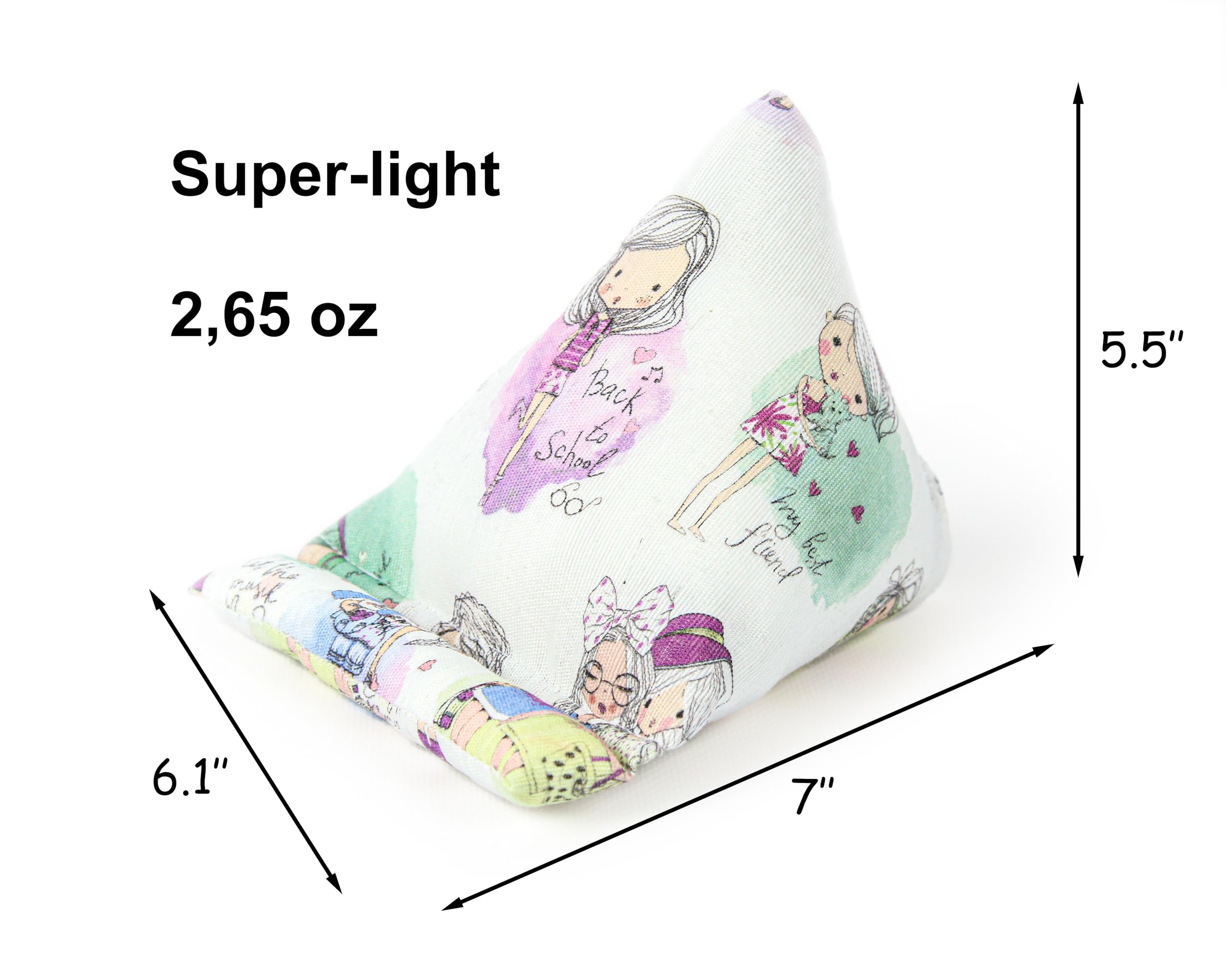 Handmade Fabric Phone Pillow Stand for iPhone & Smartphones - Adjustable Wedge Holder for Desk, Bed, Car - 7 x 6.1 x 5.5 Inches - Perfect for Watching Videos, Reading & Video Calls