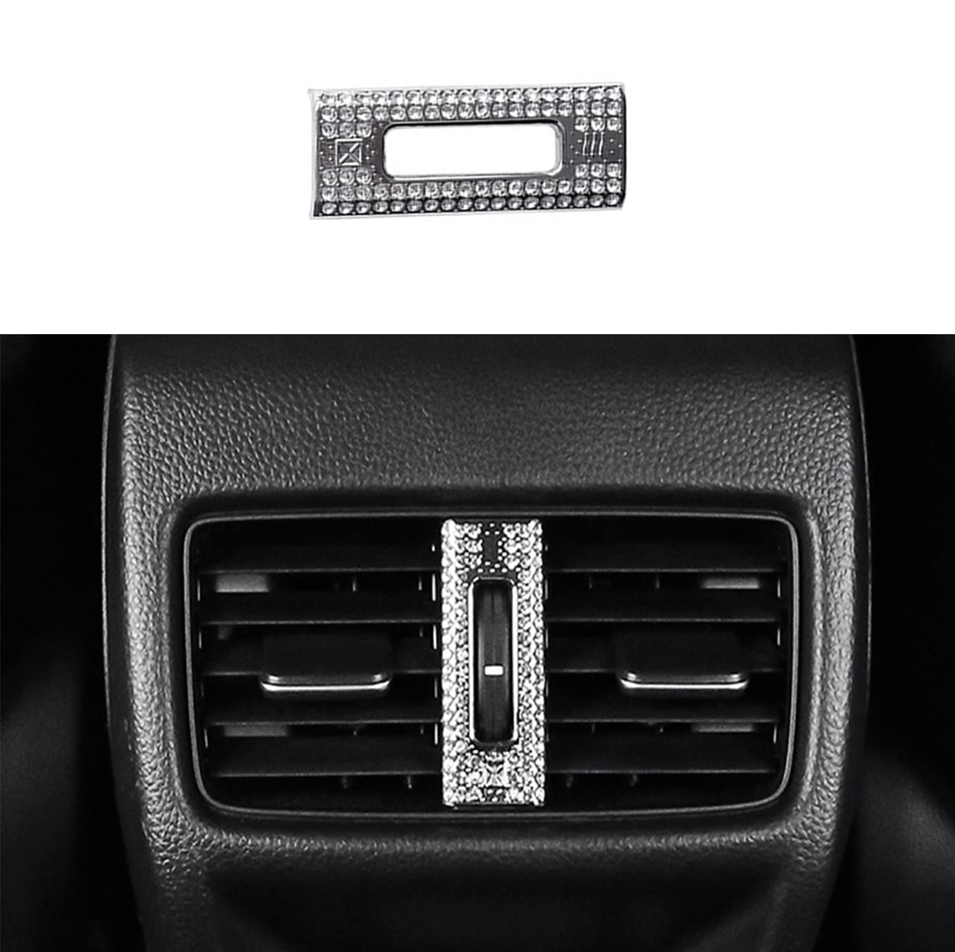 Shiny Crystal Rear Air Conditioner Vent Button Cover - Compatible with Honda Civic 2022 (Rear Vent) - Luxury Car Interior Accessory for Enhanced Style & Comfort