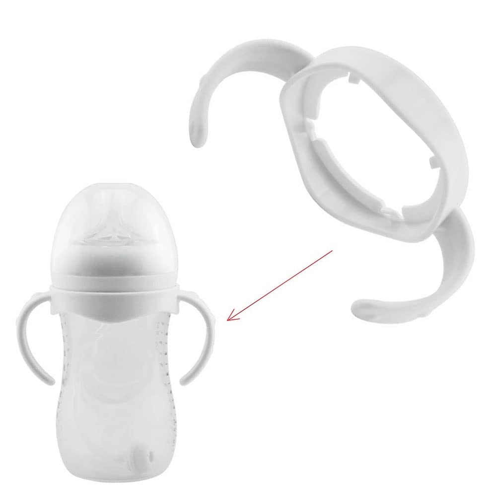 Newmemo Baby Bottle Handles - 2 Pack Ergonomic Grip Holder for Avent Natural Wide Mouth PP/Glass Feeding Bottles | Secure & Easy to Hold | Perfect for Travel, Daycare & On-the-Go Feeding Accessories