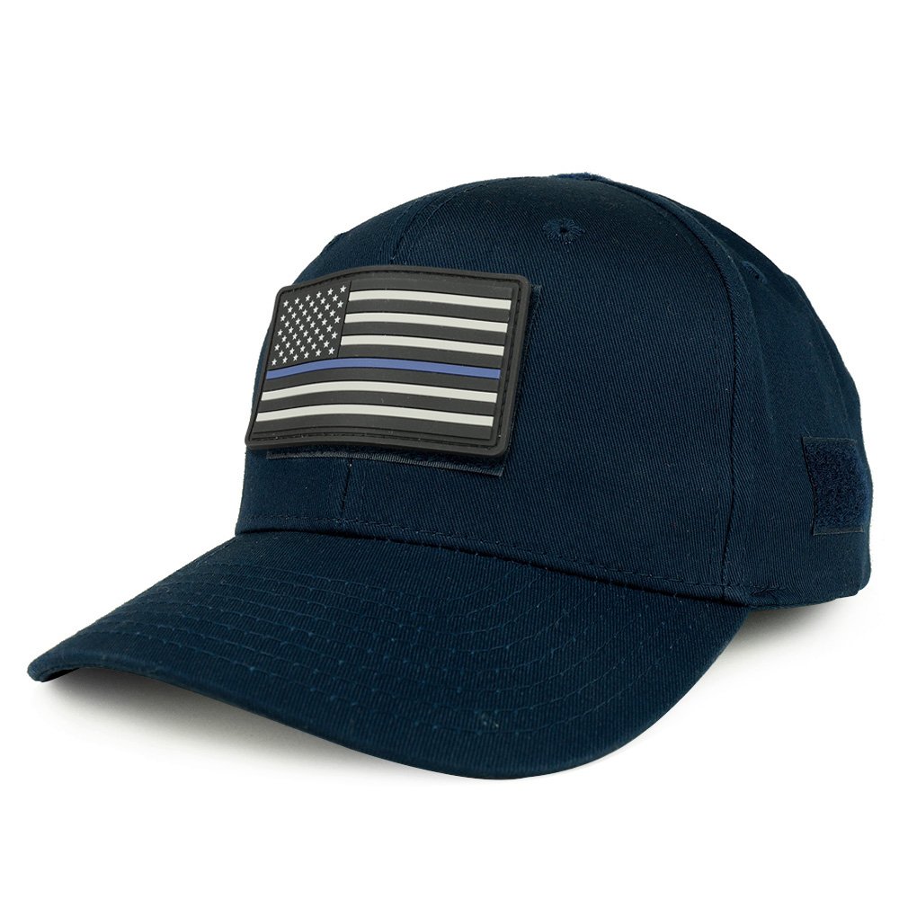 USA Tactical Baseball Cap with Rubber Thin Blue Flag Patch for Outdoor & Military Use