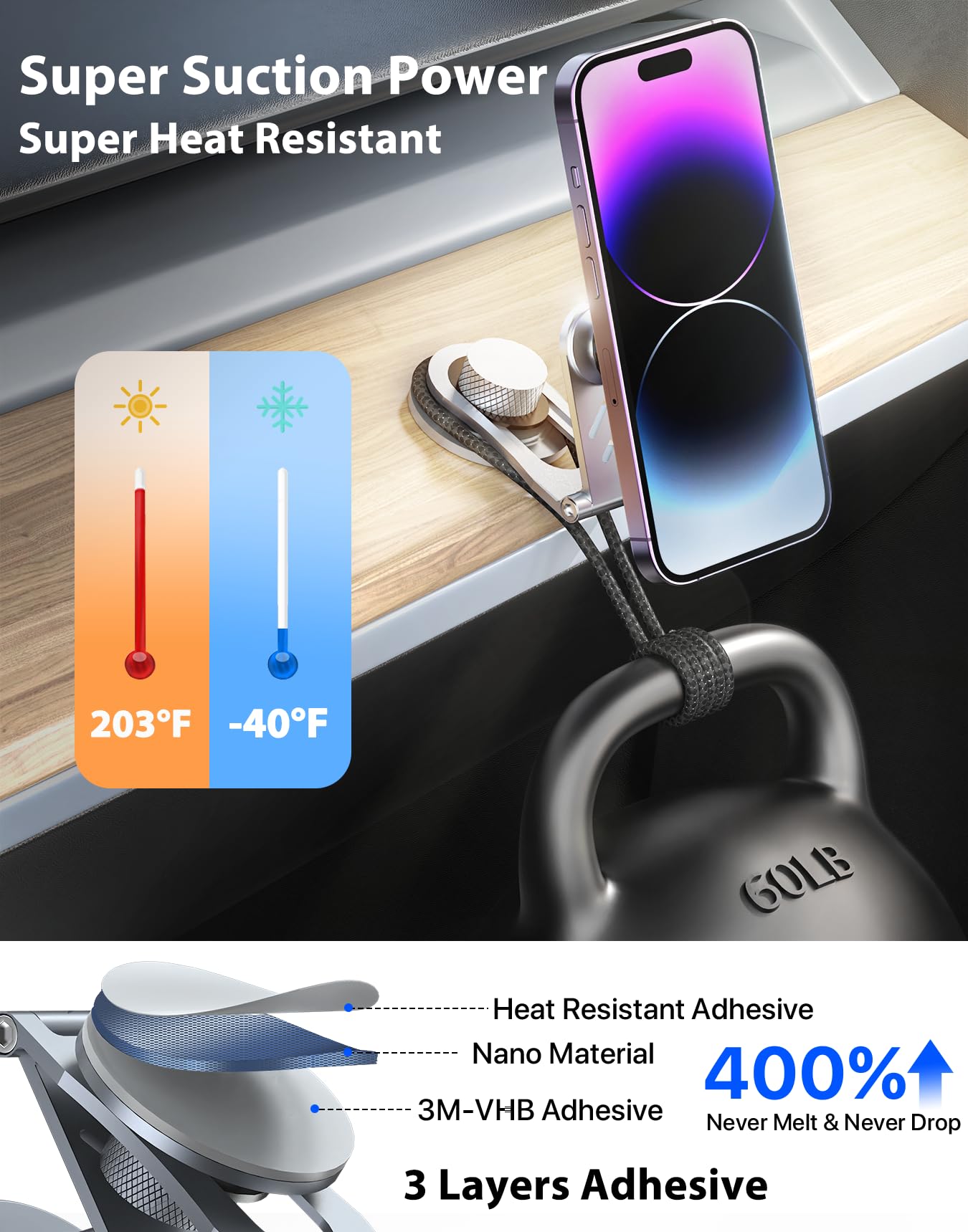 Nycetek Tesla Phone Mount Holder for MagSafe - Super Strong Suction Dashboard Magnetic Car Mount Compatible with iPhone 15/14/13/12 Pro Max & Samsung Galaxy - Foldable Alloy Design for Tesla Model Y/3/S/X Accessories 2023 - Perfect for Hands-Free Navigation & Streaming While Driving